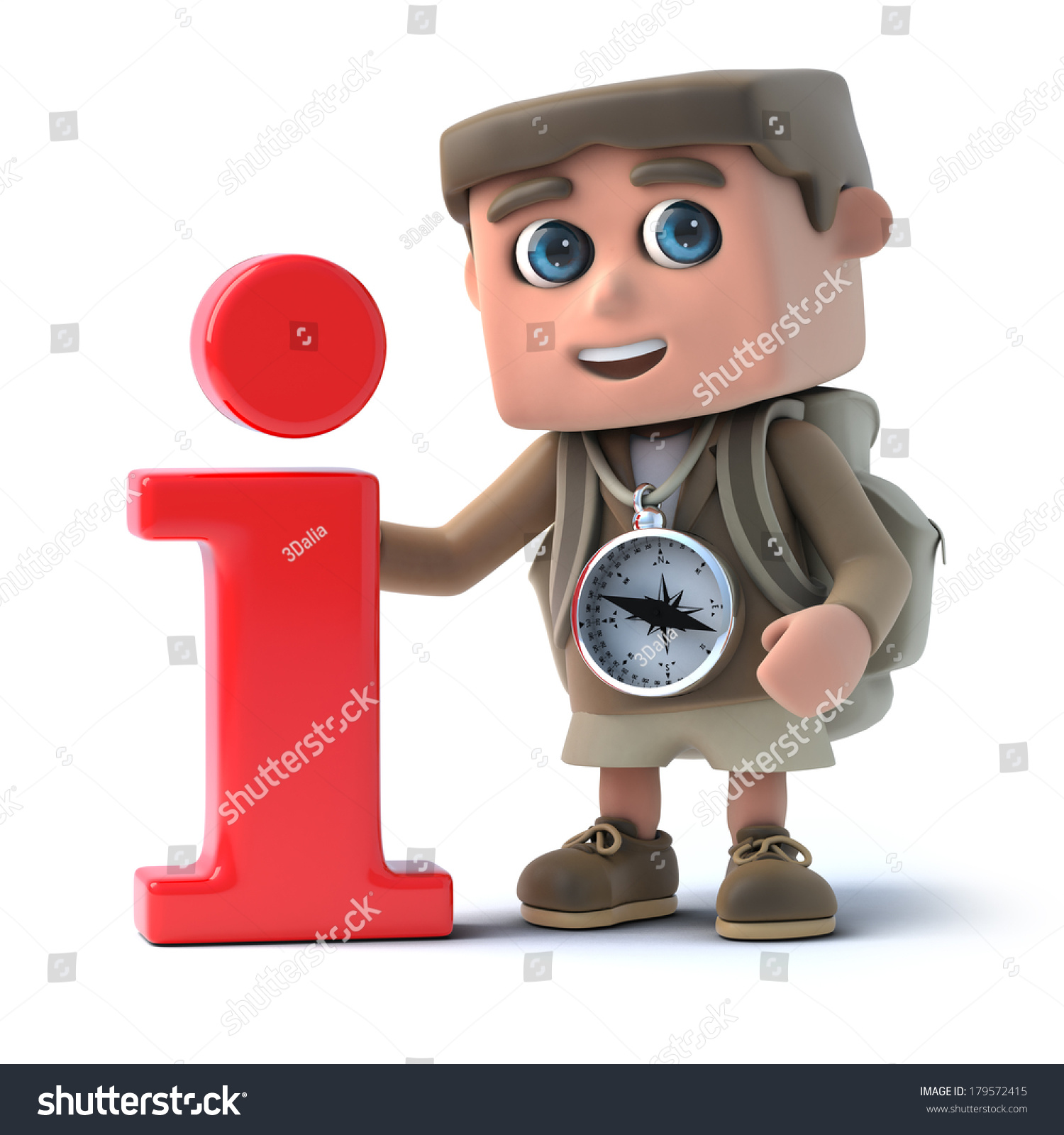 3d render of a hiker with information