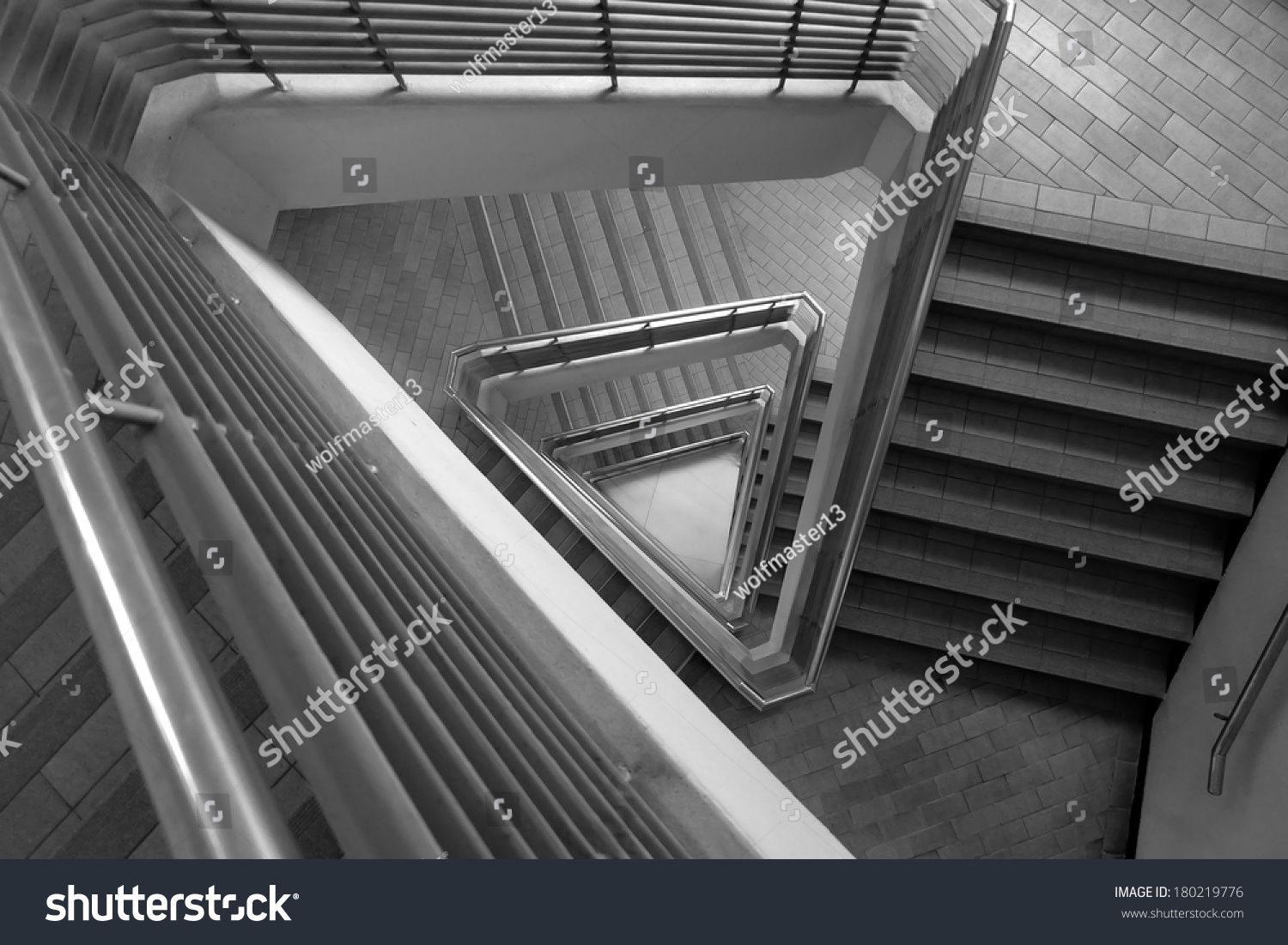 Pattern of triangle stair in black and white tone