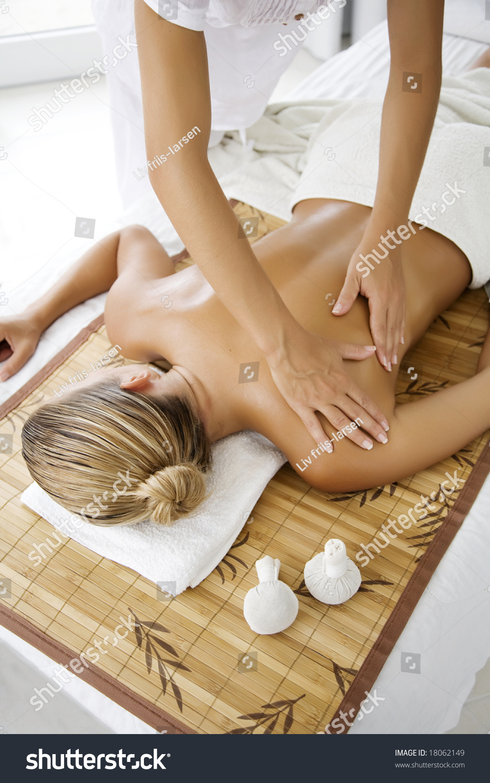 female receiving professional massage