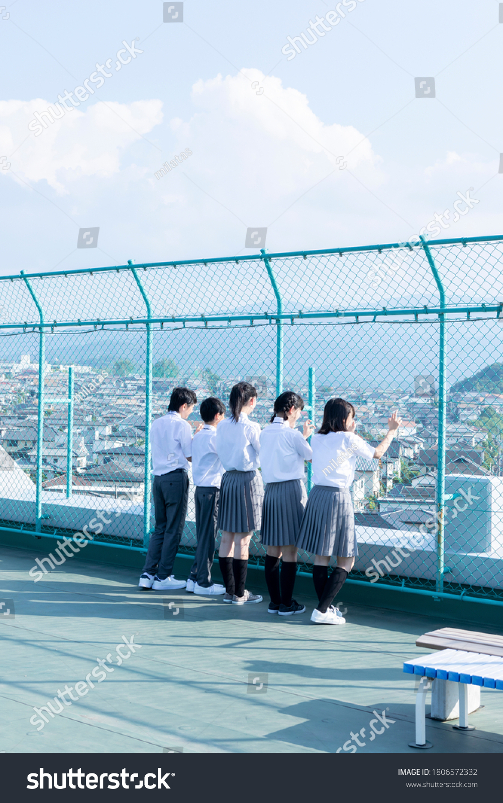 Rooftop middle school student portrait