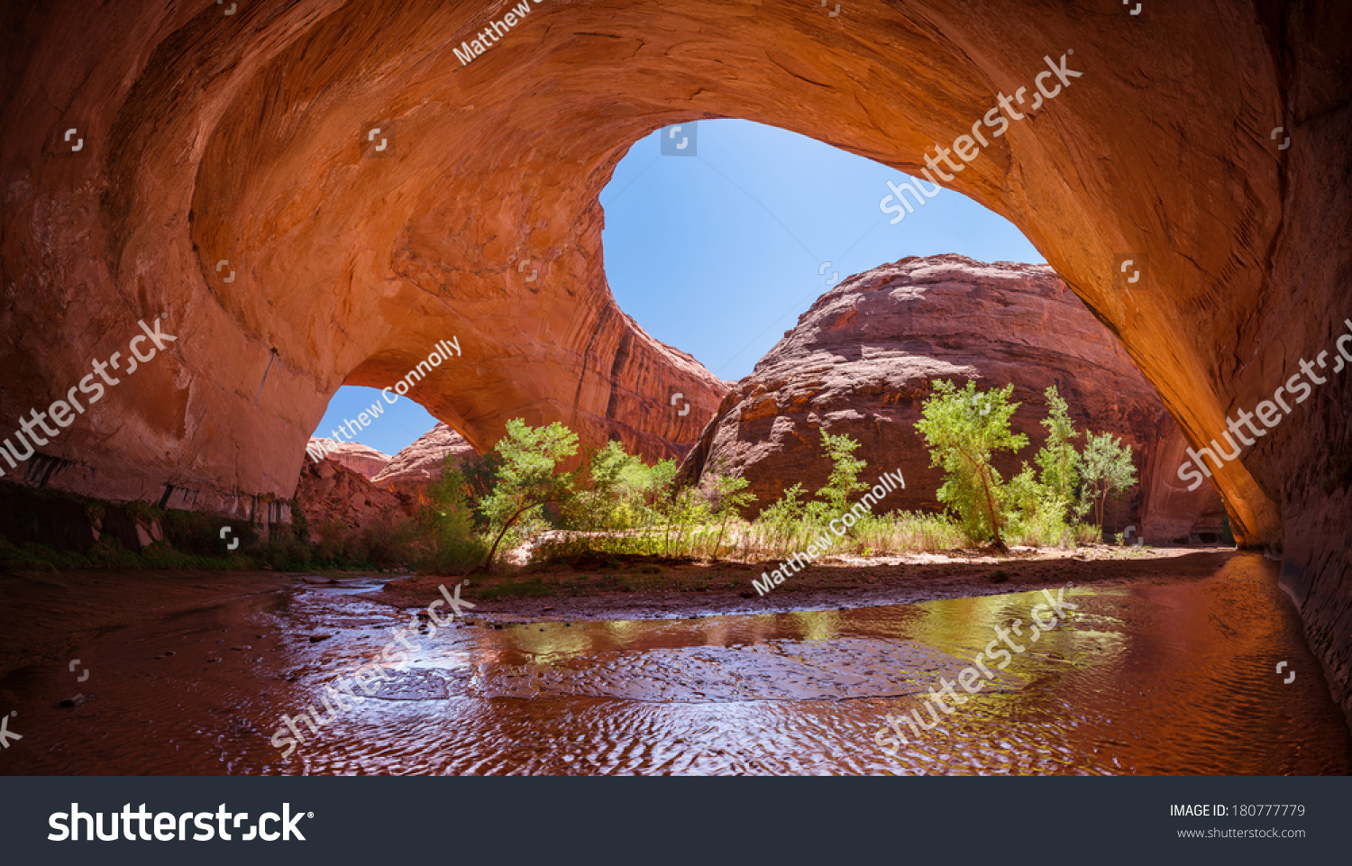 Double water arches within Glen Canyon National Recreation Area in southern Utah.