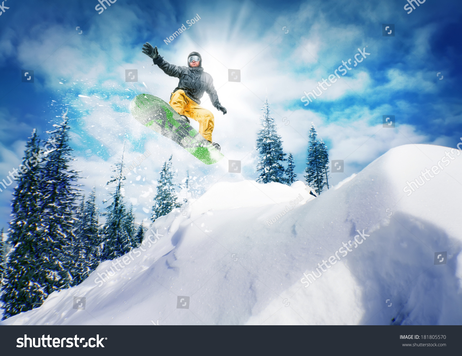Snowboarder  jump