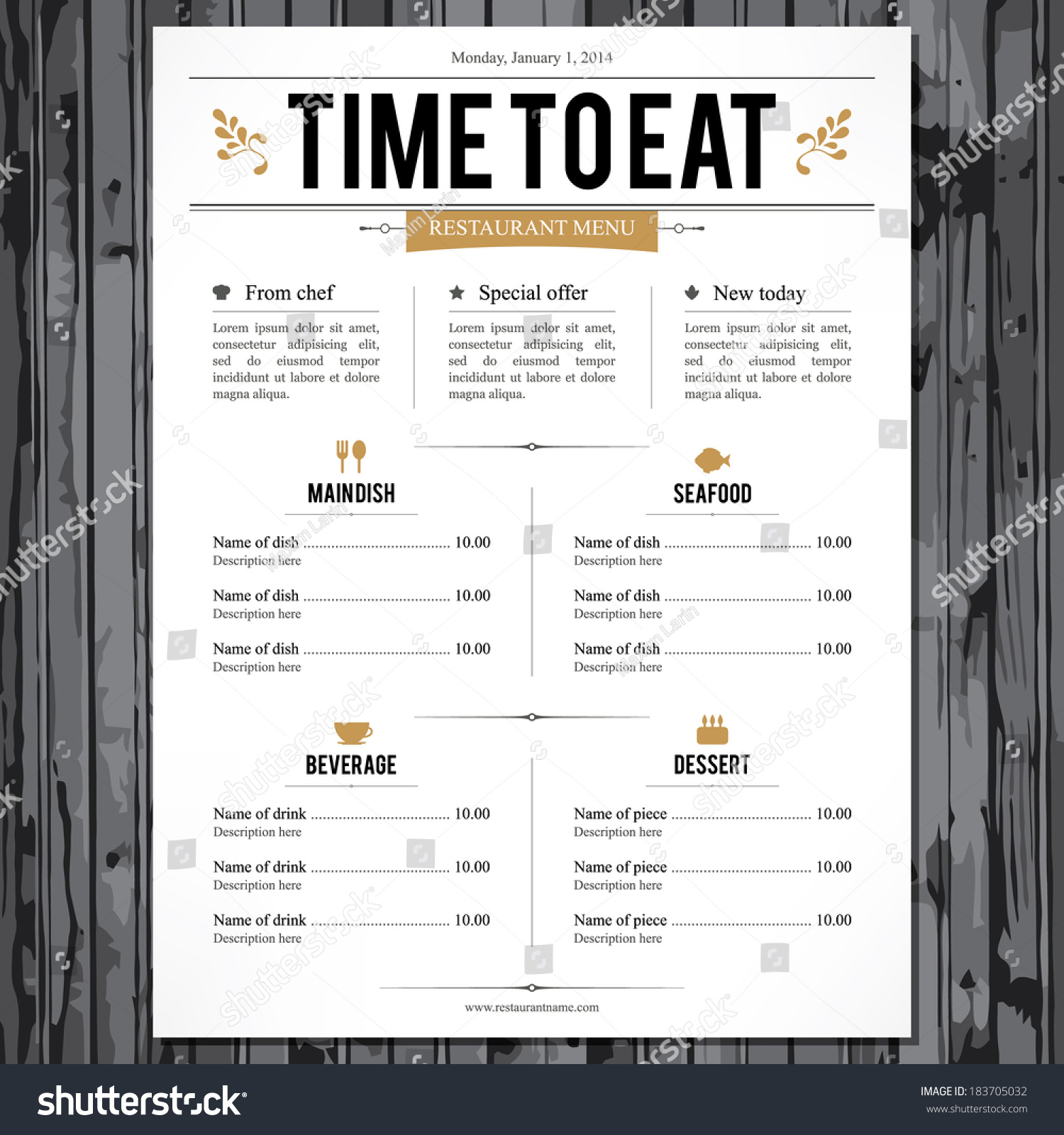 Restaurant menu design