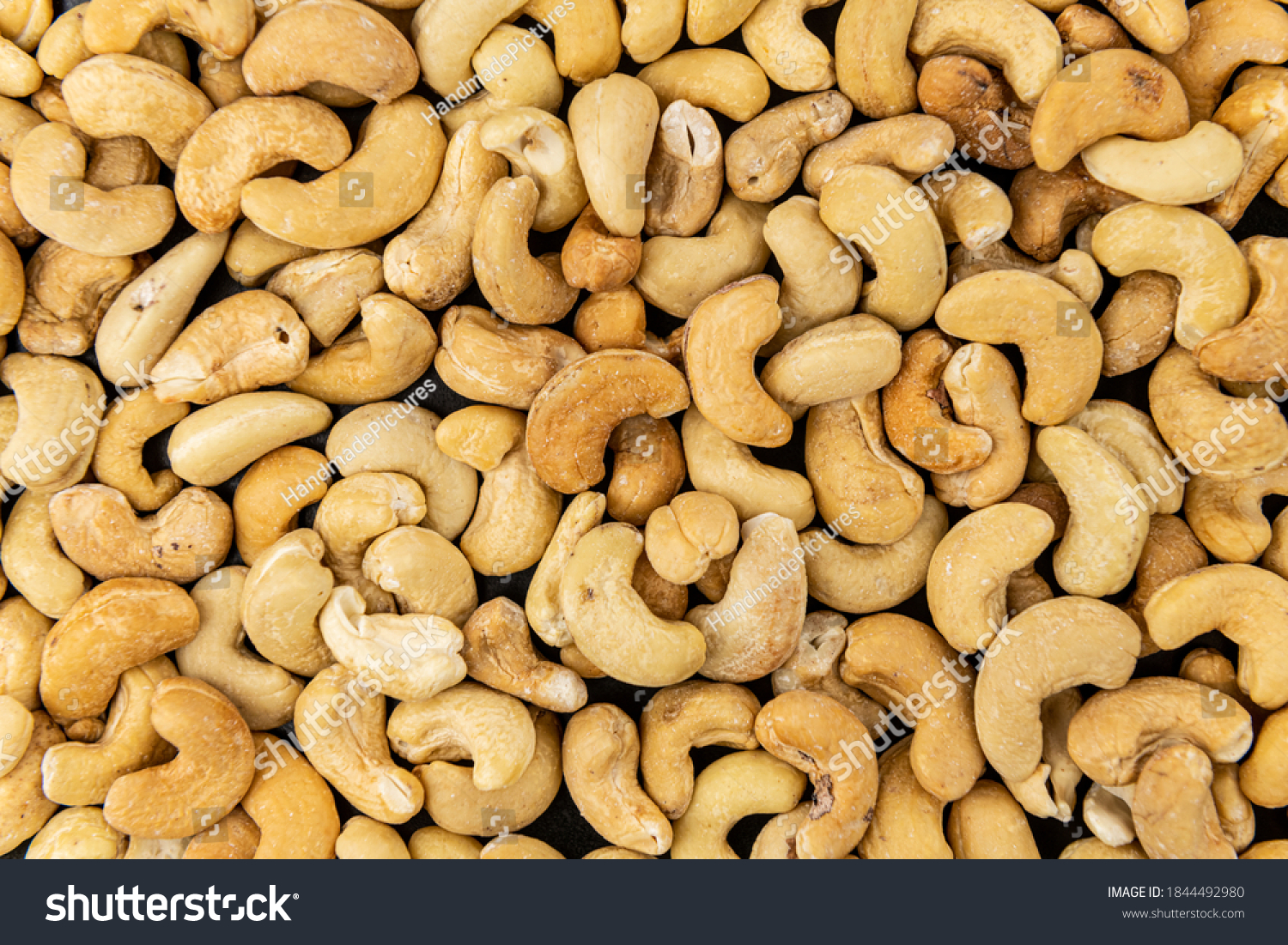 cashew nuts detailed close up shot for use as background image