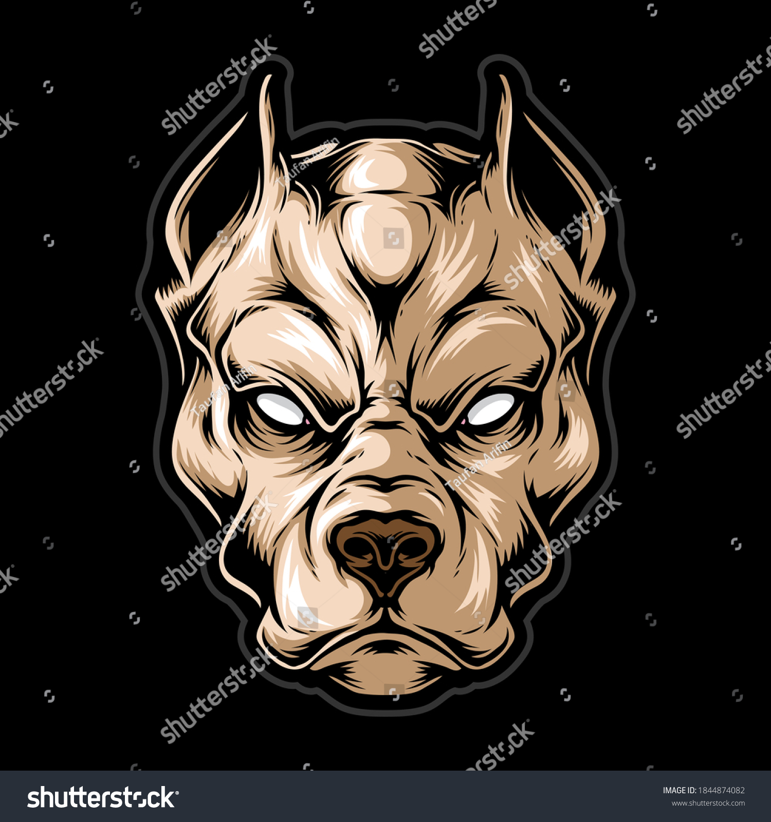 anger dog head vector illustration