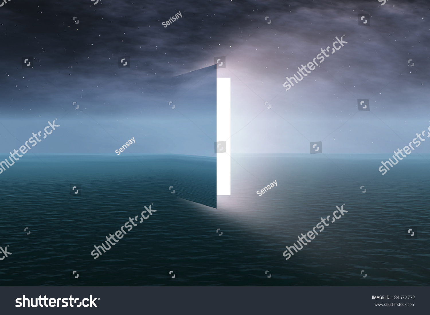 Door to heaven with stars