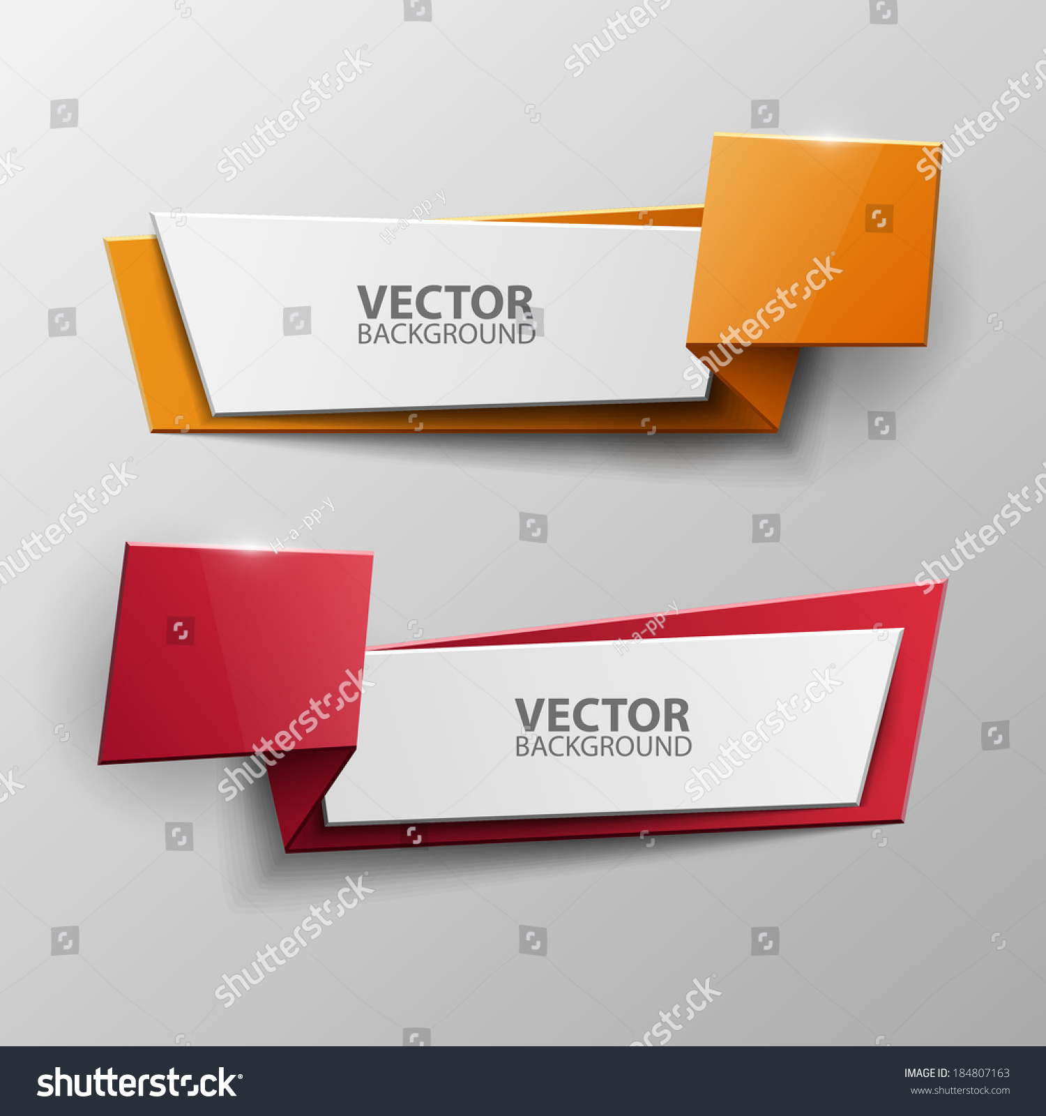 Origami vector banners set 