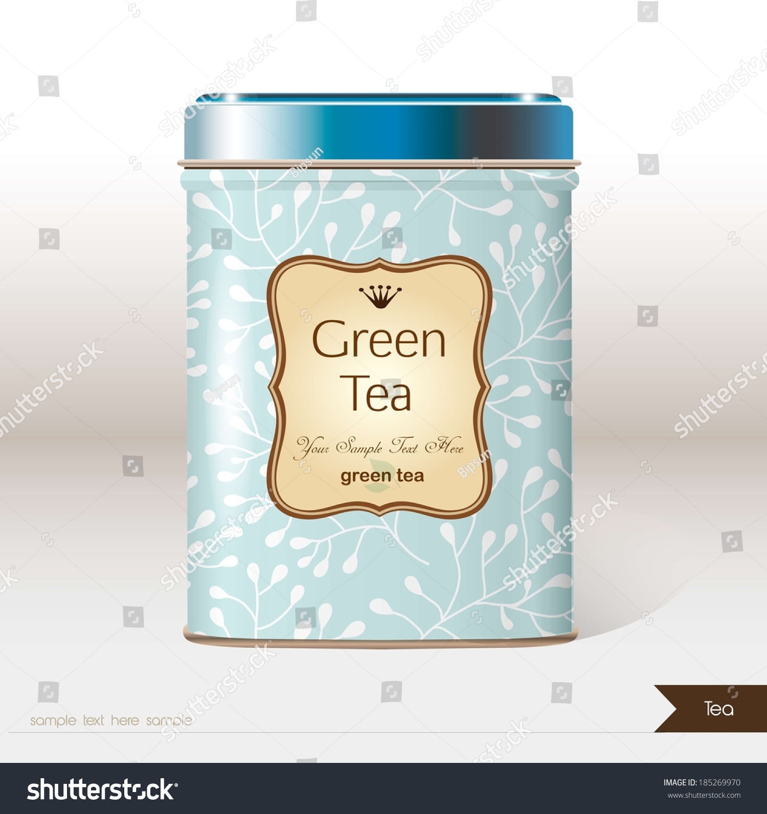 Vector box tea with place for your text. Design product package. Tea coffee dry products. 