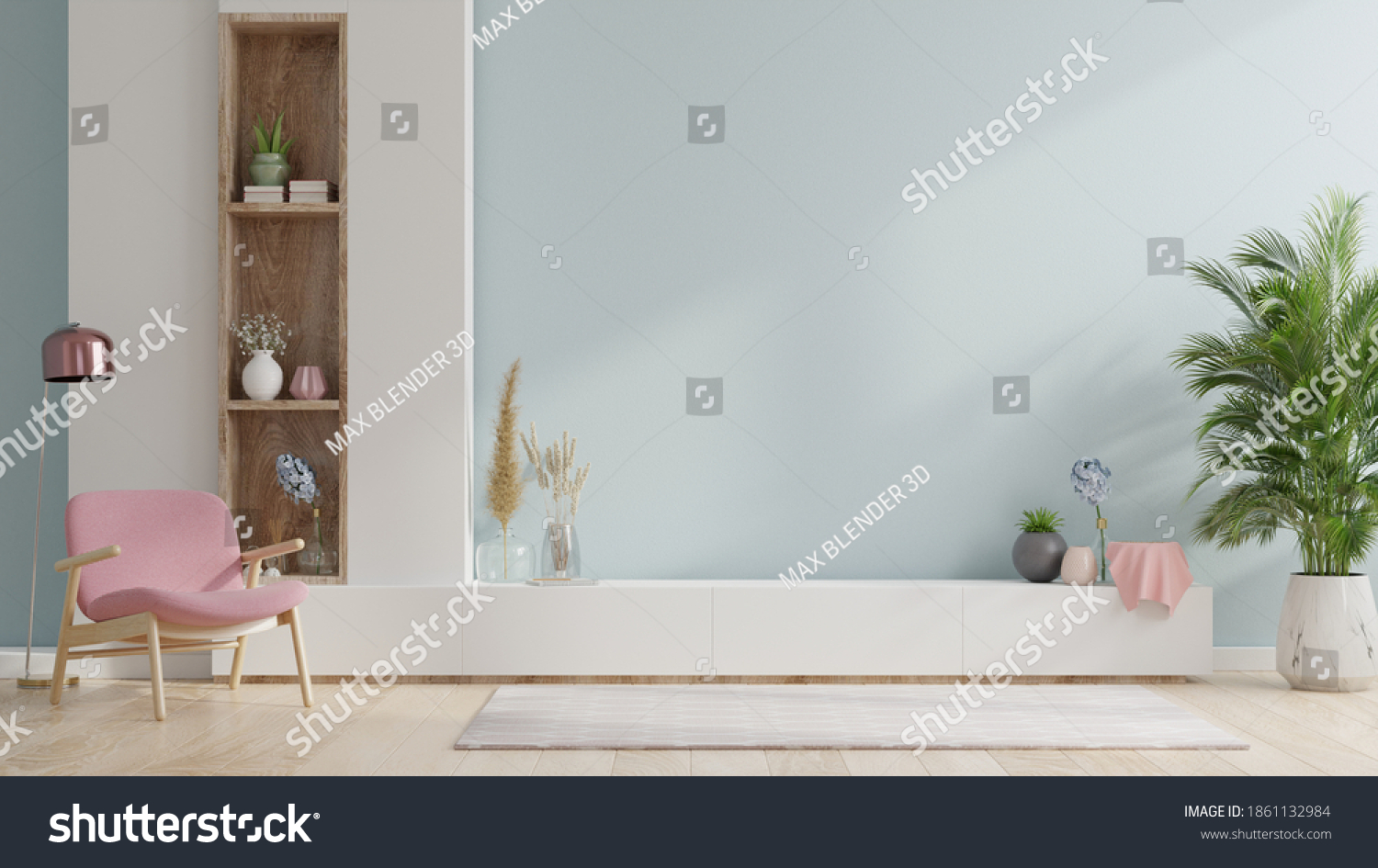 Stand TV in modern living room Interior of a bright living room with