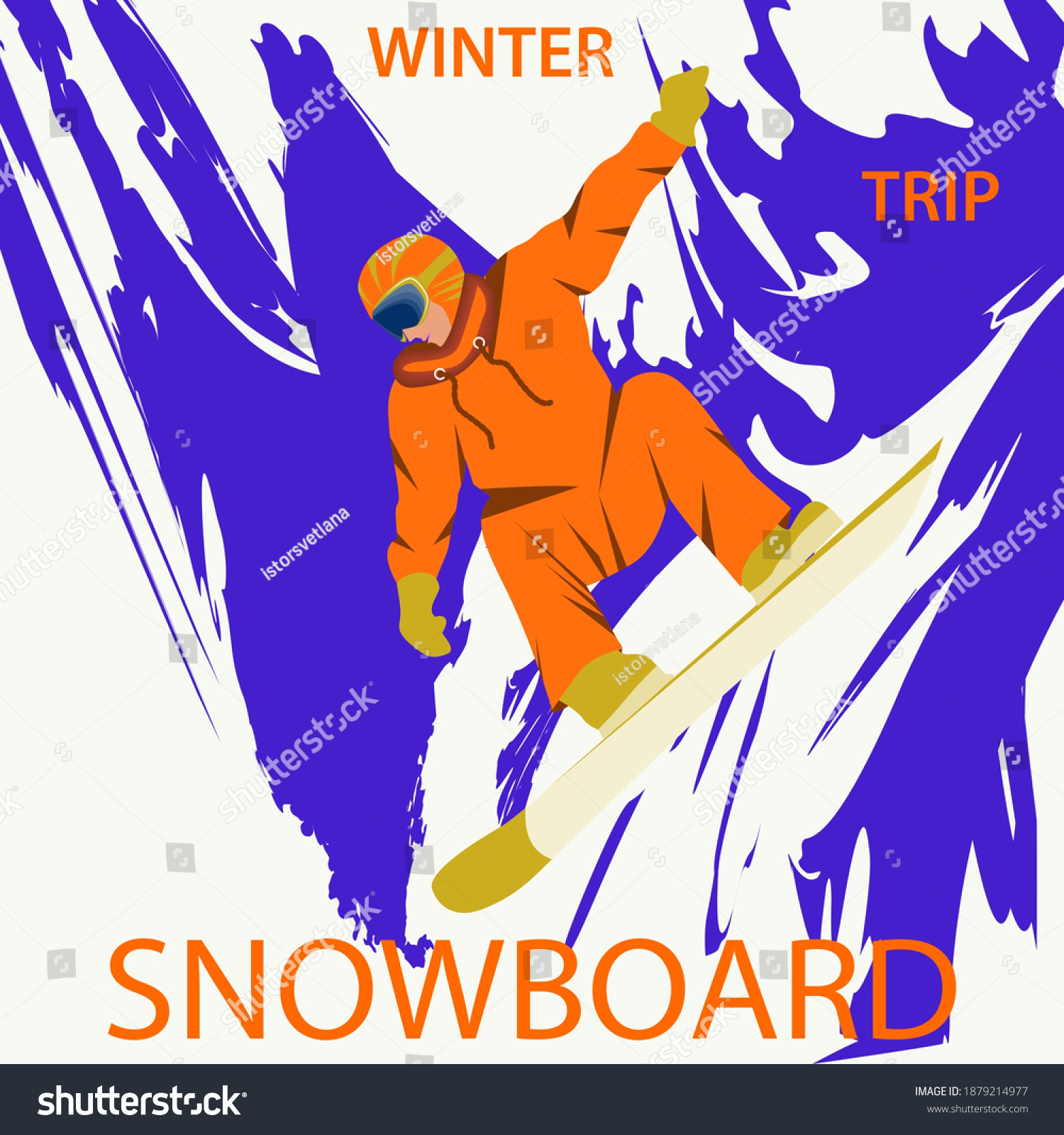 Winter sport. Snowboarder - abstract background in grunge style - vector. Sports banner