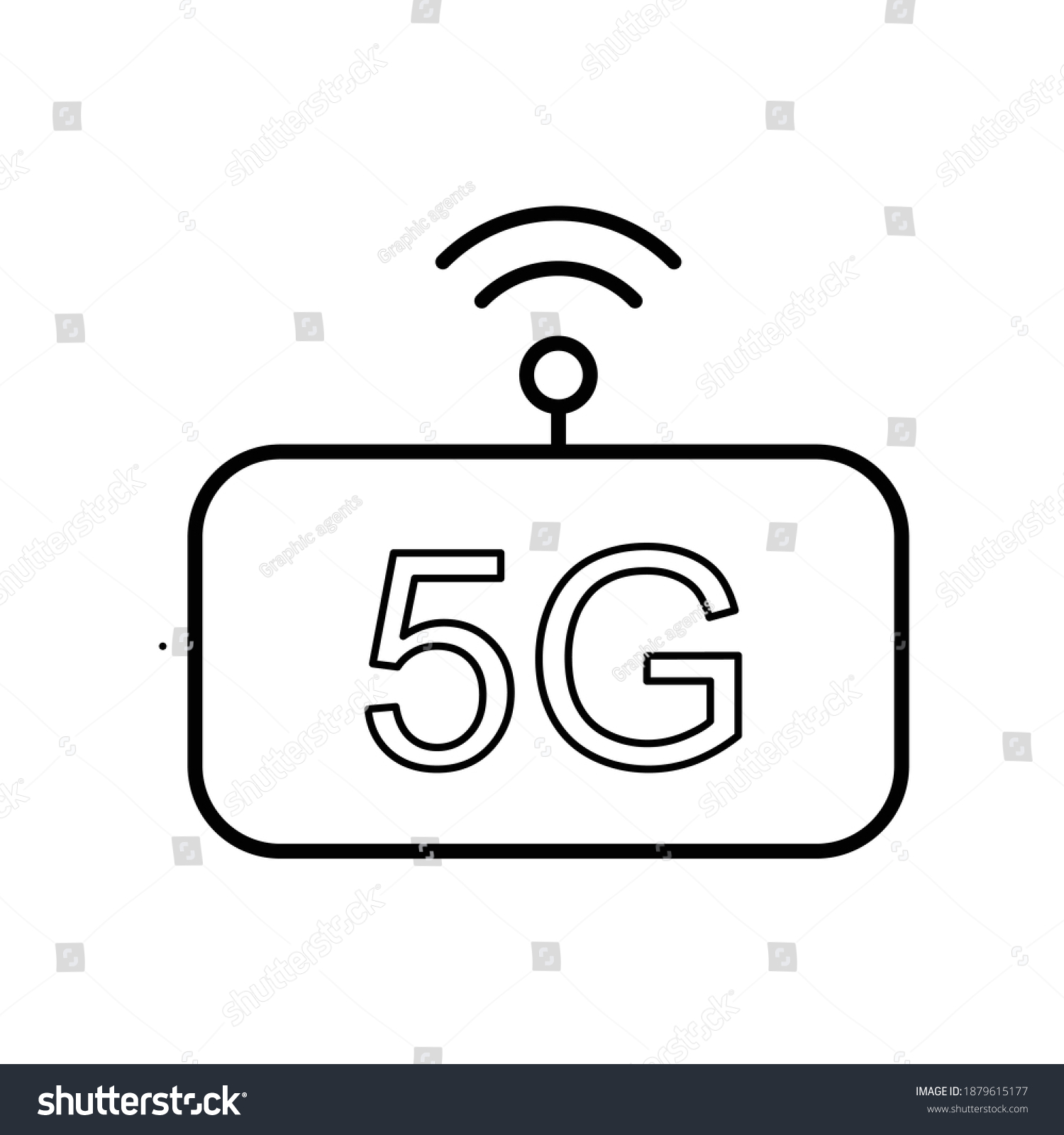 5g network signal line icon