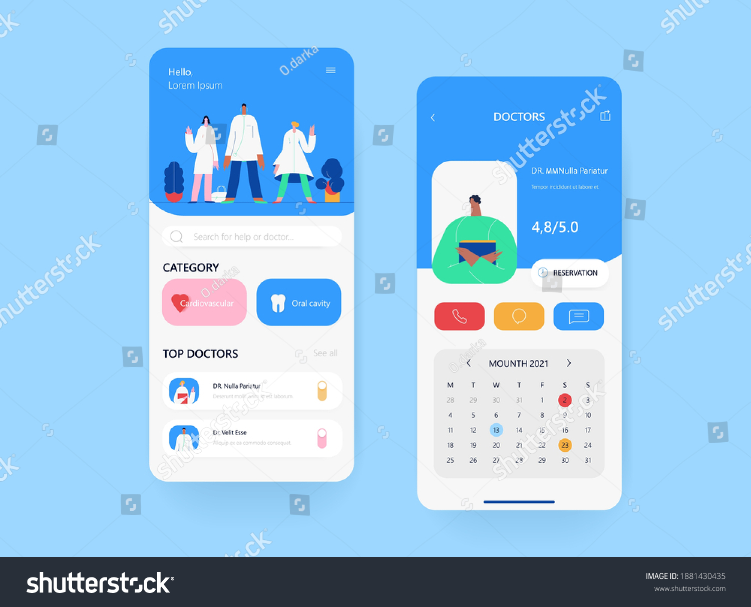 Apps with Doctor details booking select date edit profile appointment ...