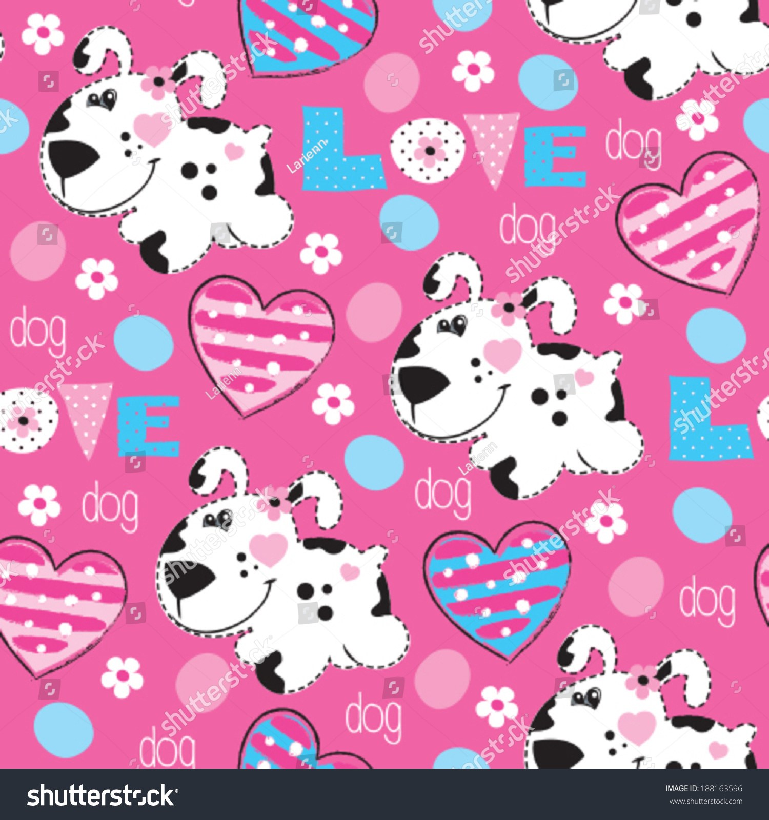 love dog pattern vector illustration