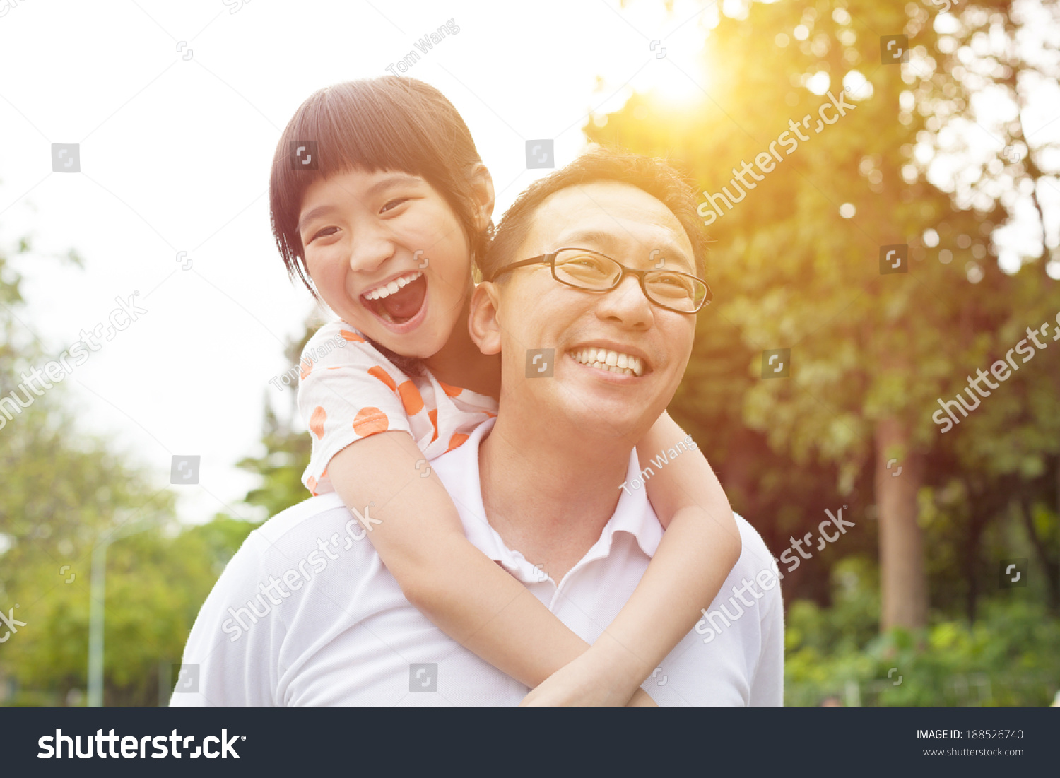 happy Father and little girl