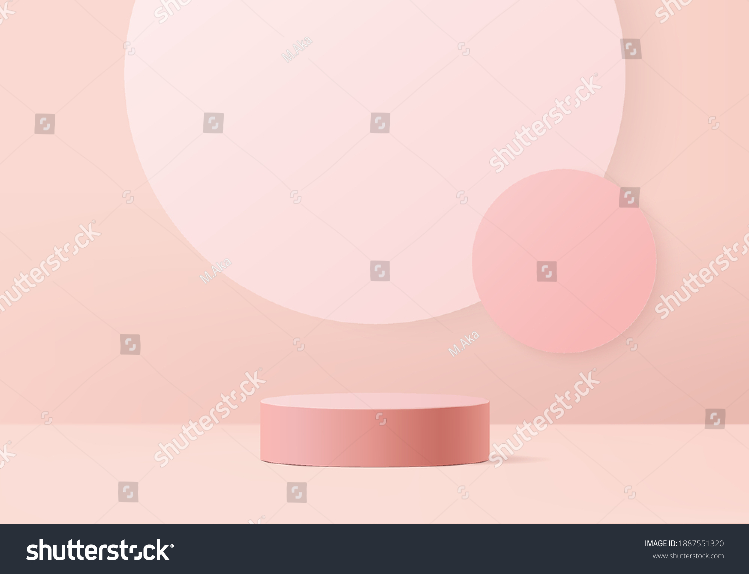 3d valentine background products minimal podium on pink floor platform. background vector 3d rendering with podium. gold stand for show products. Stage showcase on stand pink rose in studio 