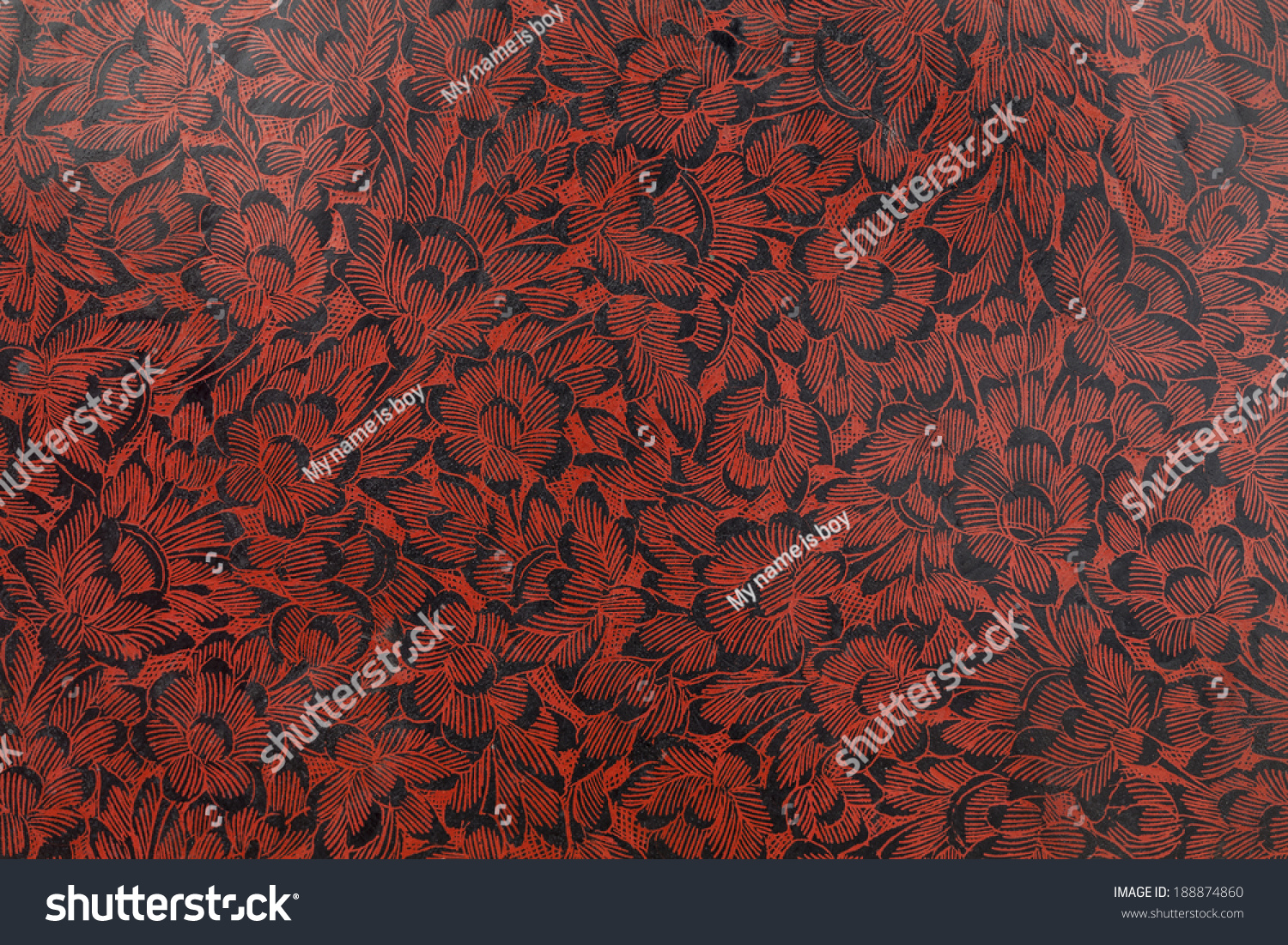 Red flower lacquer paint texture
