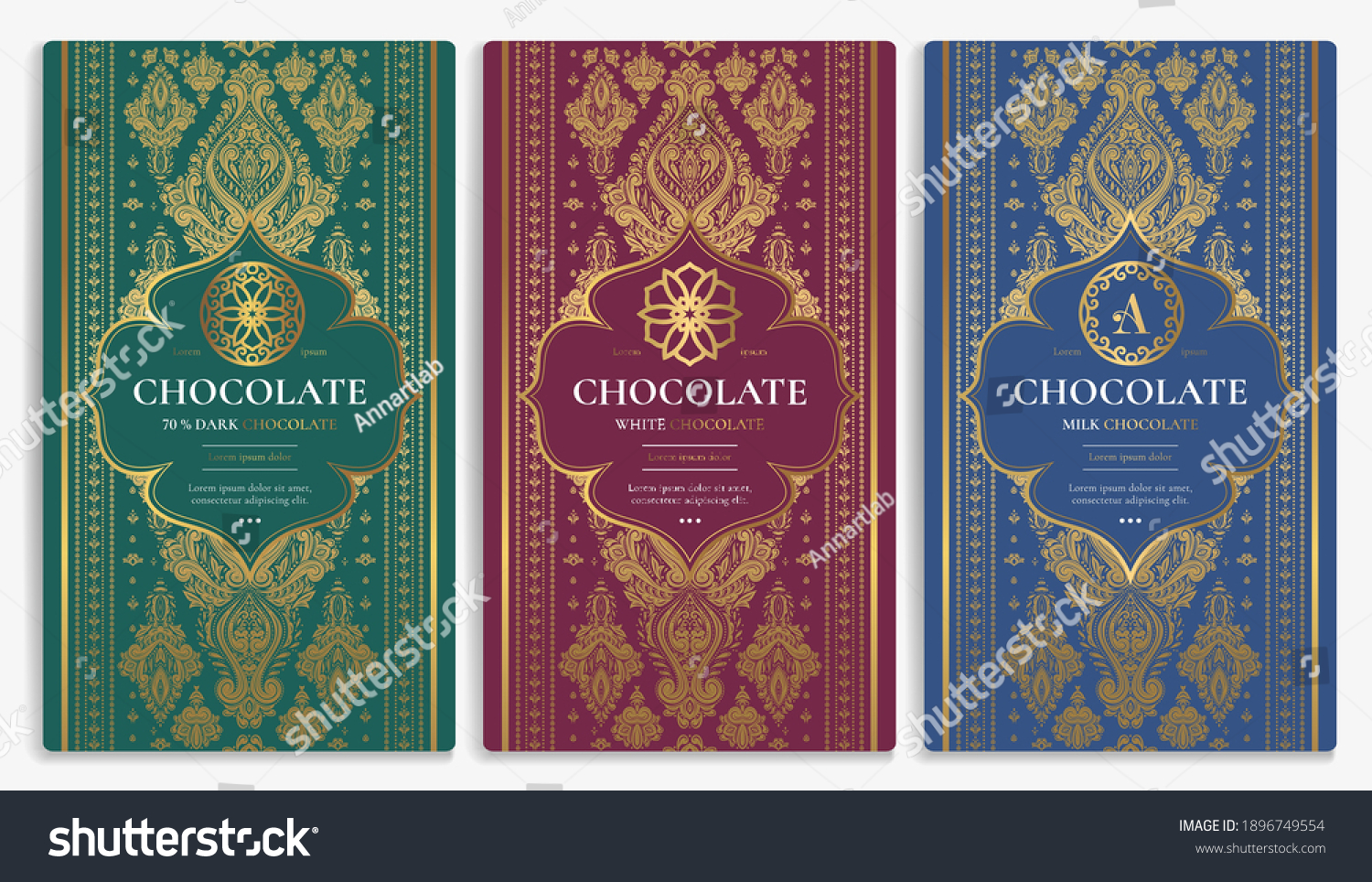 Luxury packaging design of chocolate bars. Vintage vector ornament template. Elegant  classic elements. Great for food  drink and other package types. Can be used for background and wallpaper.