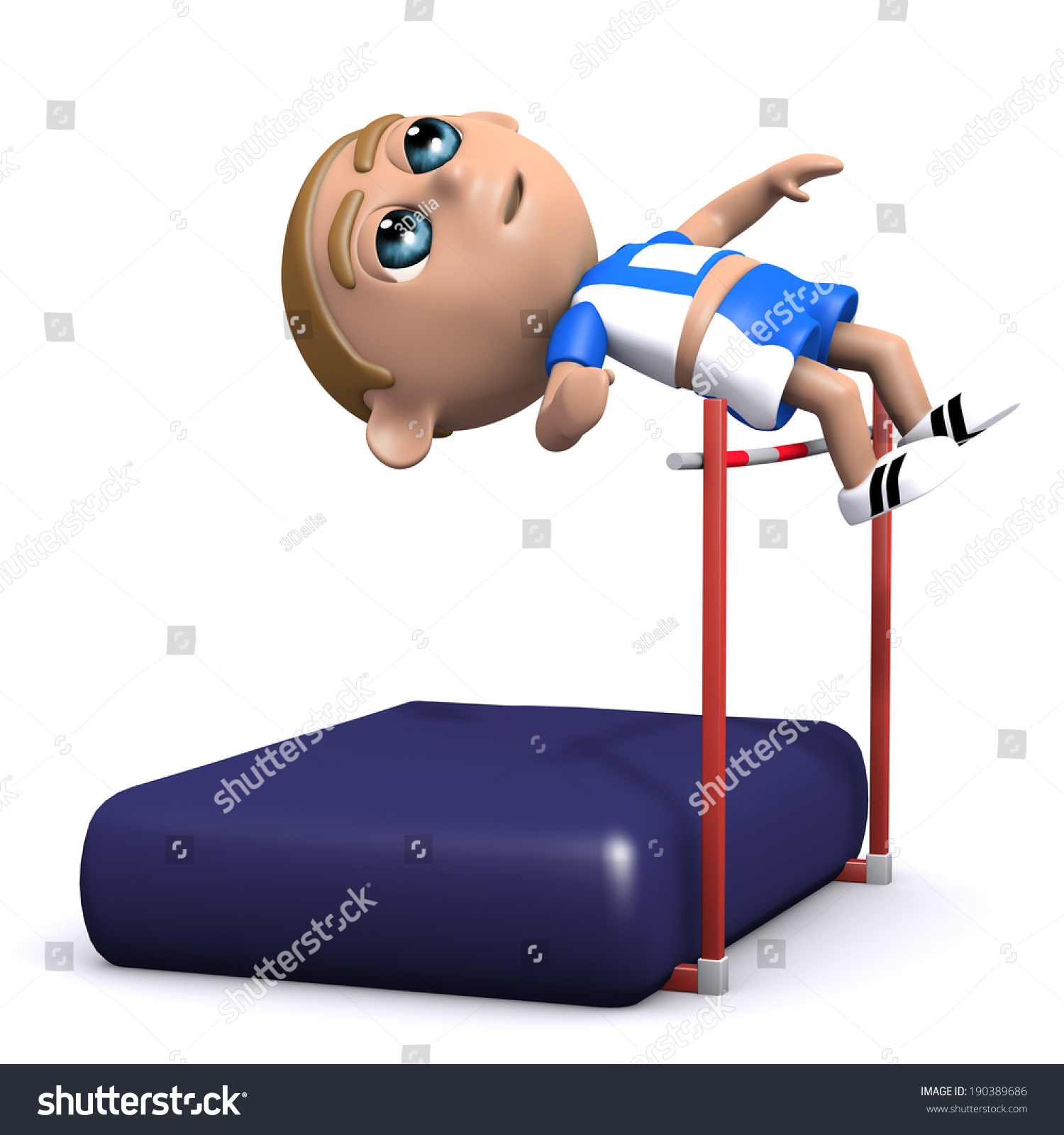 3d render of an athlete doing the high jump