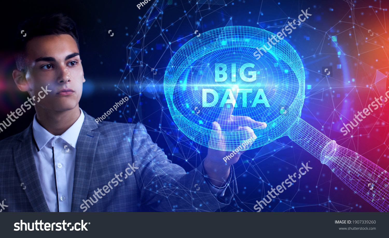 Business  Technology  Internet and network concept. Big Data Internet Information. 