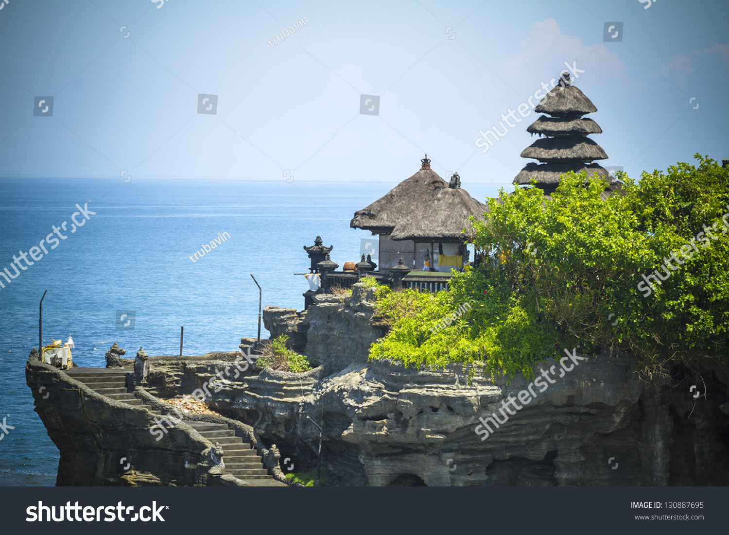 Tanah Lot Temple on Sea in Bali Island Indonesia 