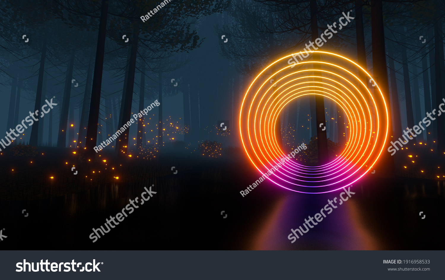 Sci fi virtual reality landscape cyberpunk style 3d render background