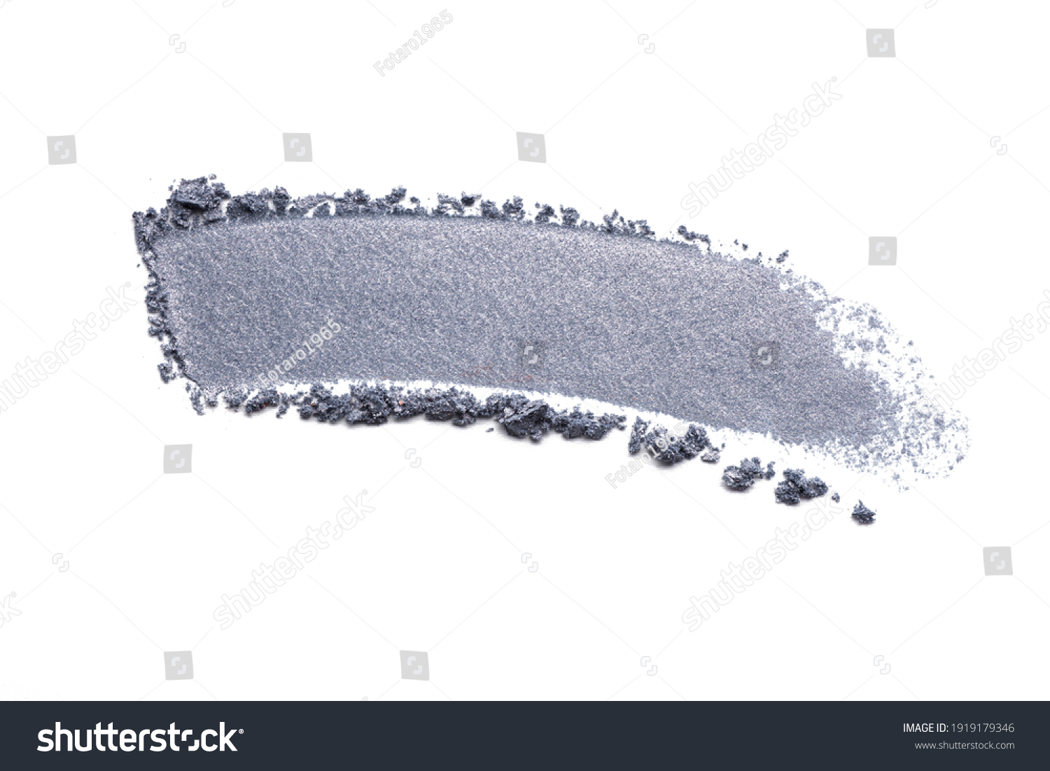 Eye shadow gray smudged on white isolated background