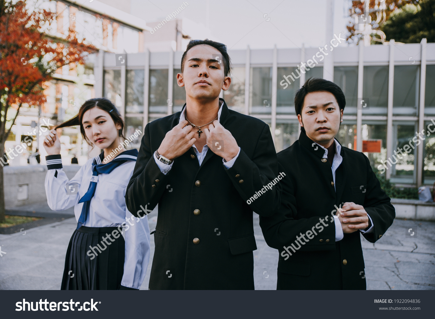 Group of japanese teenagers  lifestyle moments in a school day.