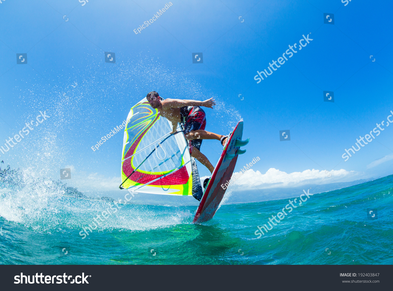 Windsurfing  Fun in the ocean  Extreme Sport