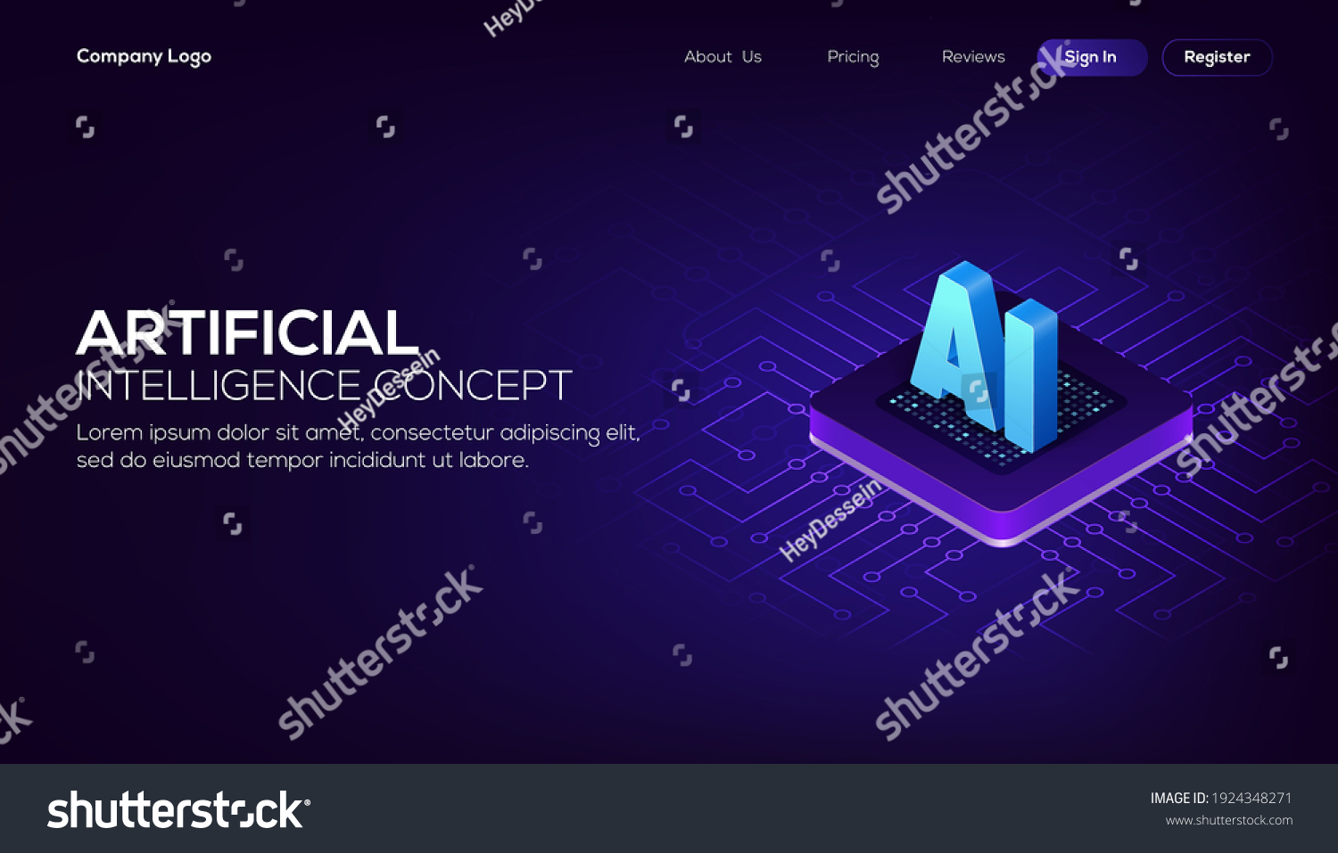 Futuristic microchip processor with lights on the blue background. Quantum computer  large data processing  database concept. CPU isometric banner. Central Computer Processors CPU concept.Digital chip