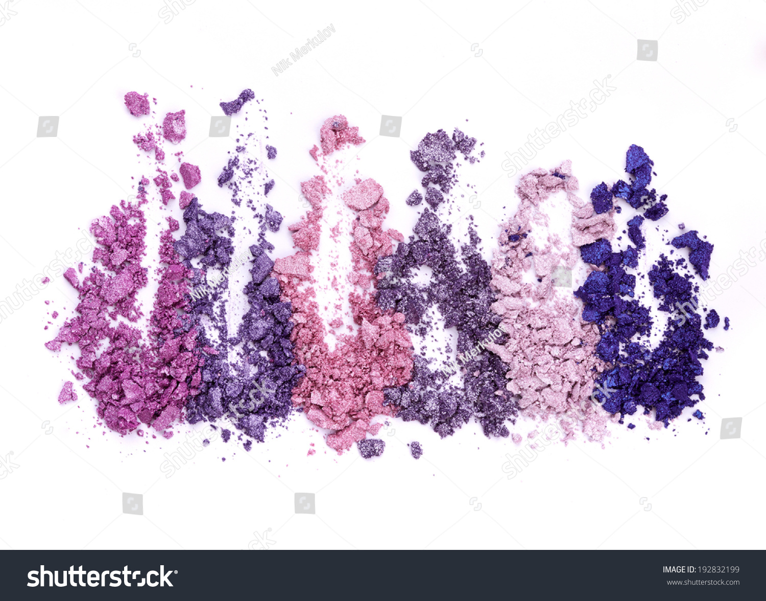 Colored eye shadow over white background