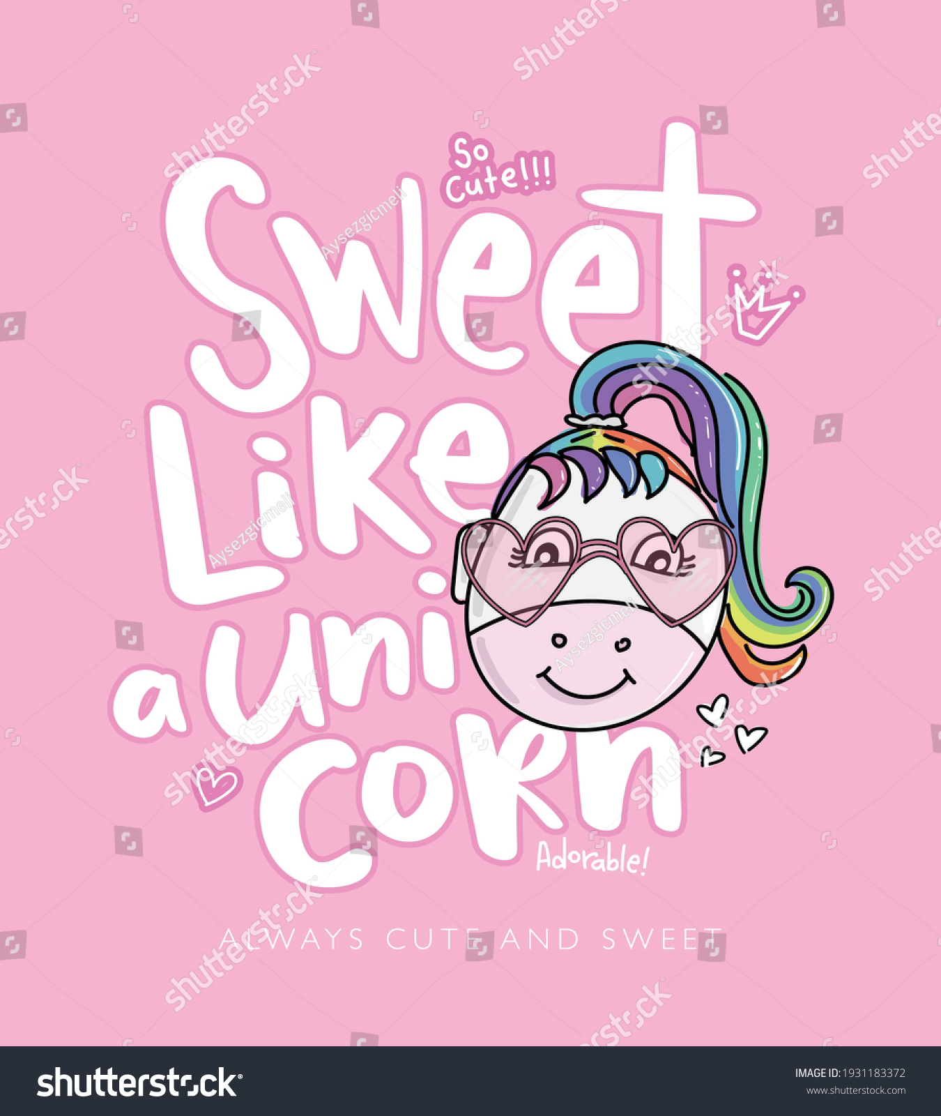 Unicorn and quote design for fashion graphics  t shirt prints  posters  stickers etc