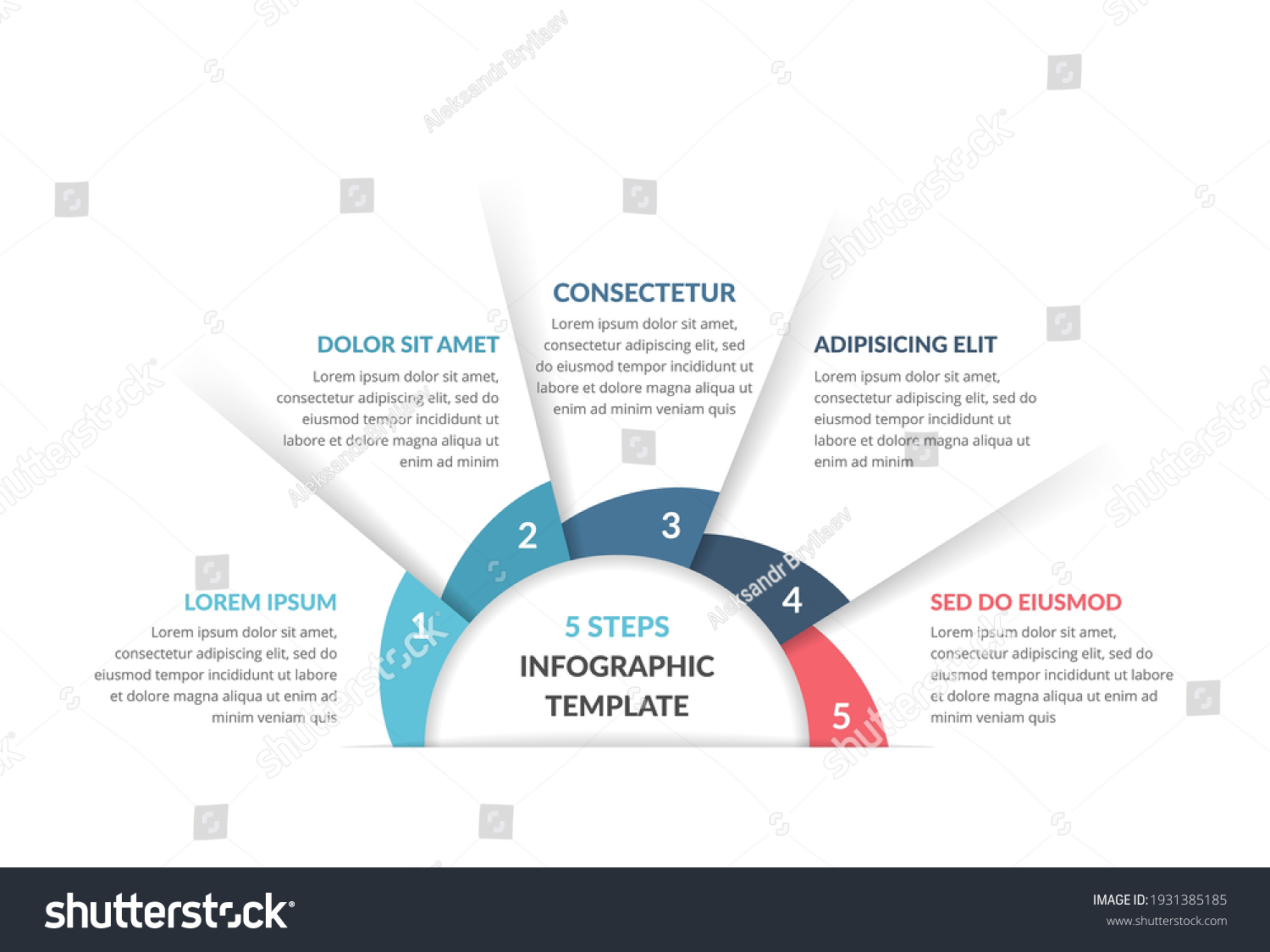 Infographic template with 5 steps workflow process chart vector eps10 ...