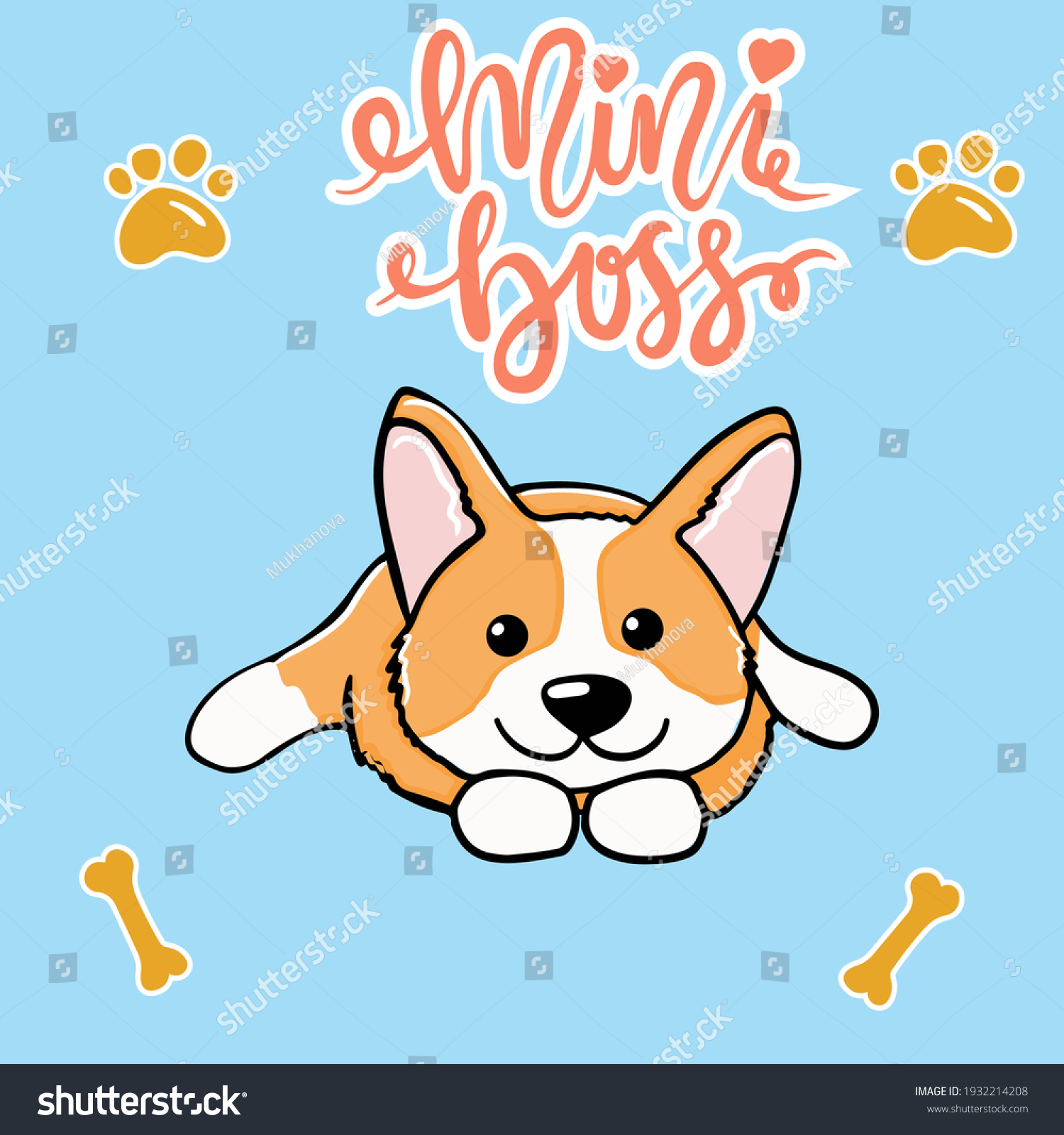Corgi dog Cute welsh corgi vector cartoon illustration isolated on white background. Funny corgi butt modern flat design element for badges  labels  cards