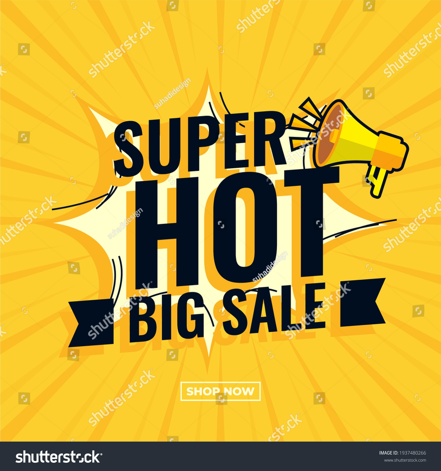 Super hot big sale abstract comic boom sale banner yellow