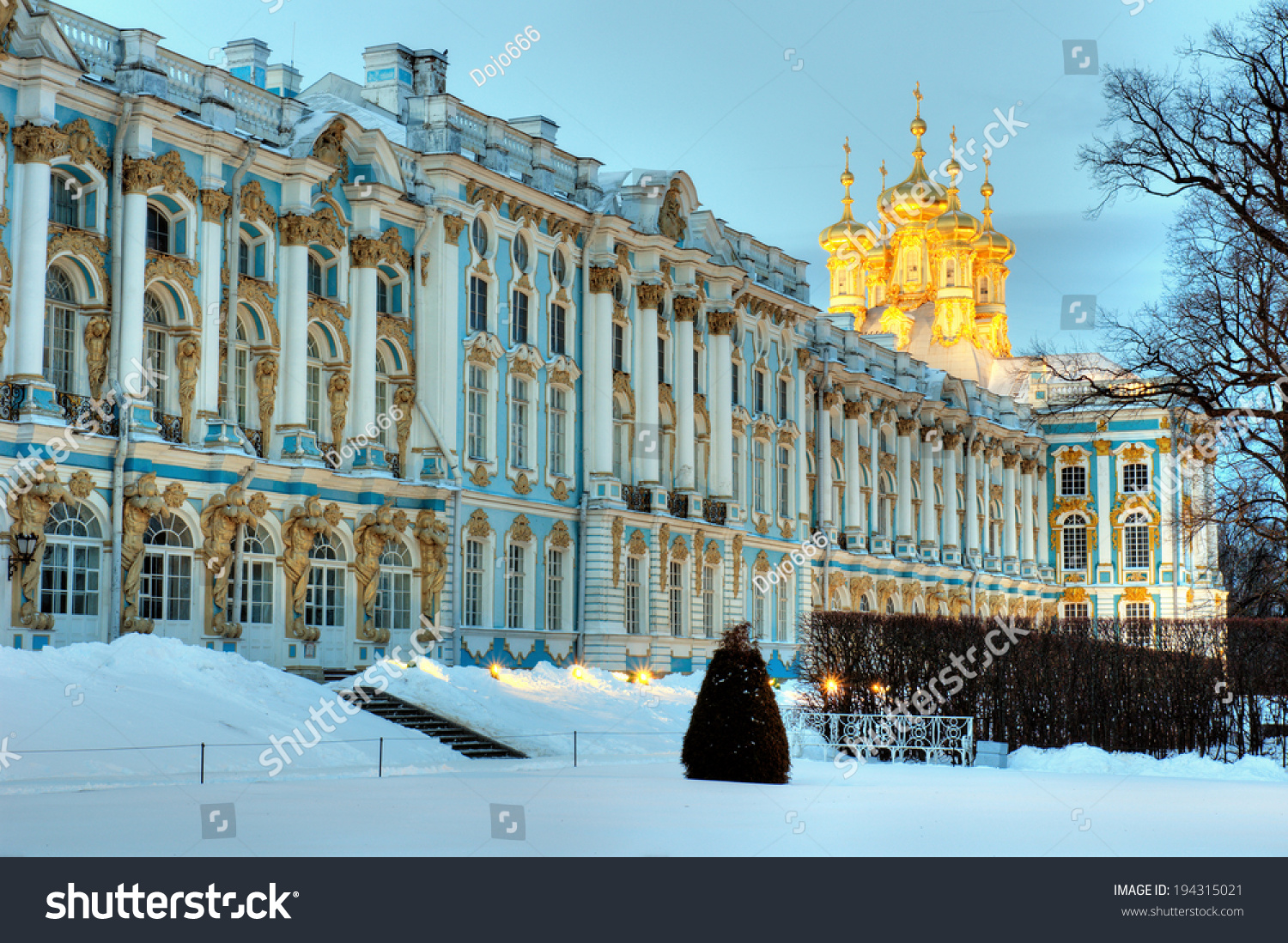 Catherine palace in Pushkin in winter time  Russia