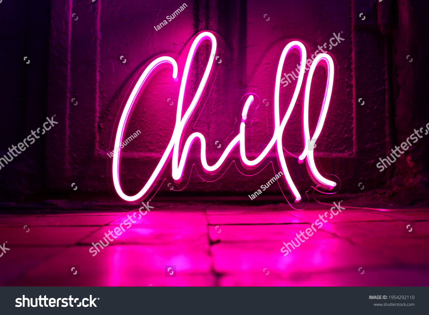 Pink neon sign chill. Trendy style. Neon sign. Custom neon. Home decor.