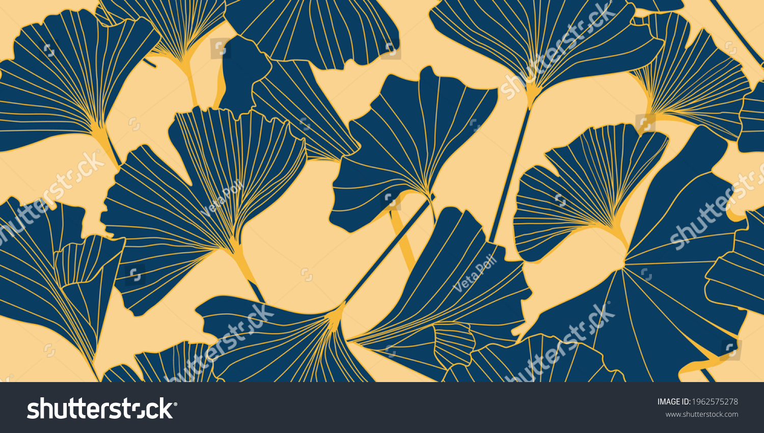 seamless pattern with gingko leaves vector design for paper fabric and ...