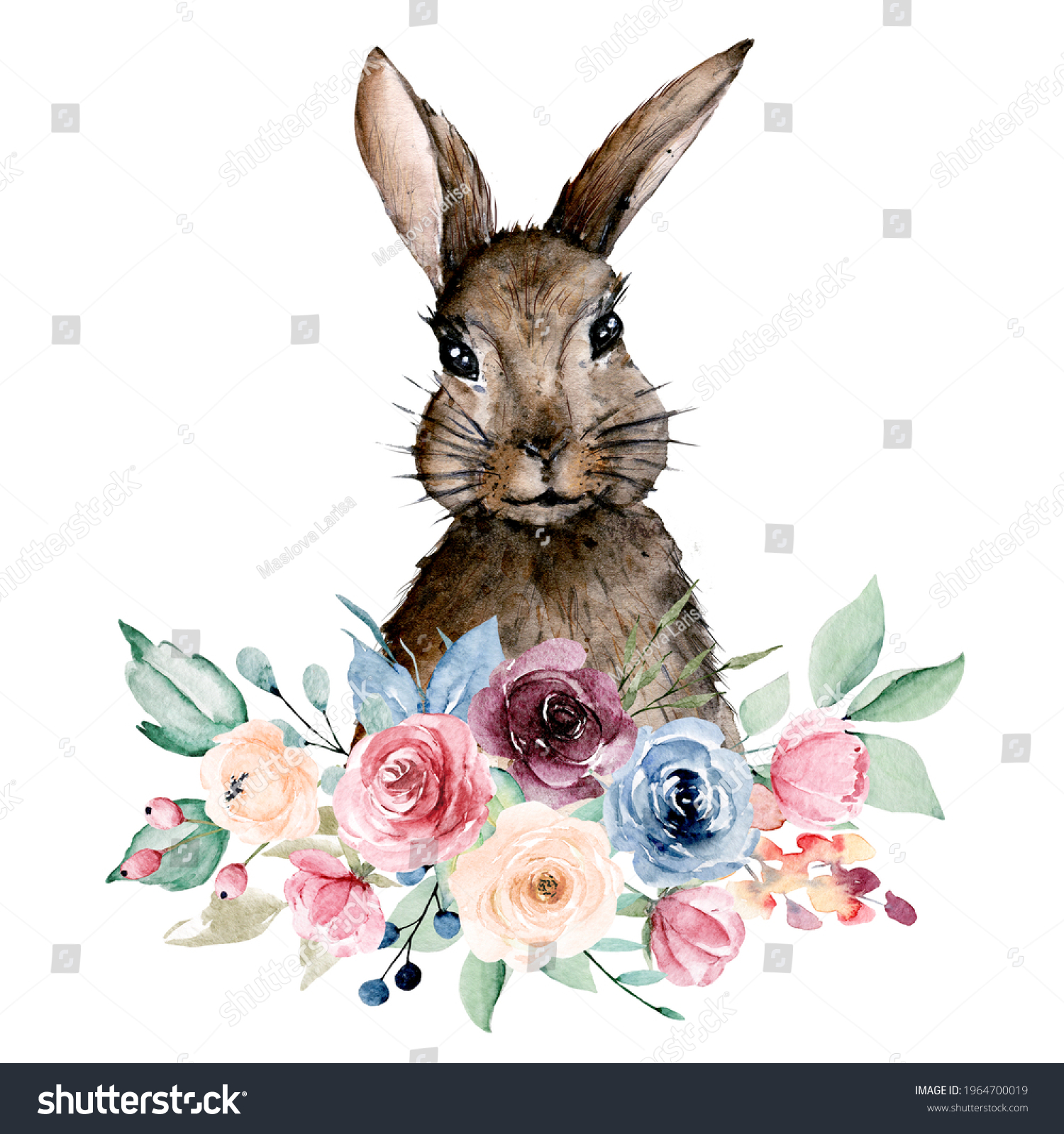 rabbit with flowers