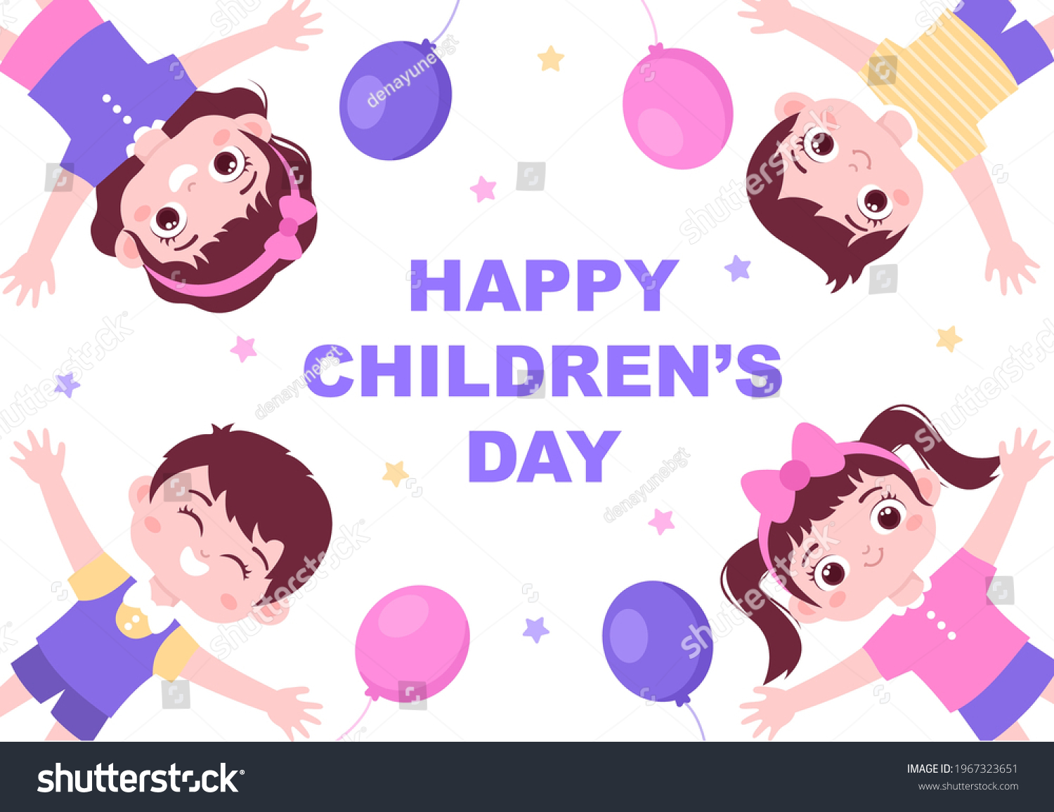 Happy Children's Day Celebration With Cartoon Character Illustration For Poster  Greeting Cards  Wallpaper Background  Banner  And Landing Page