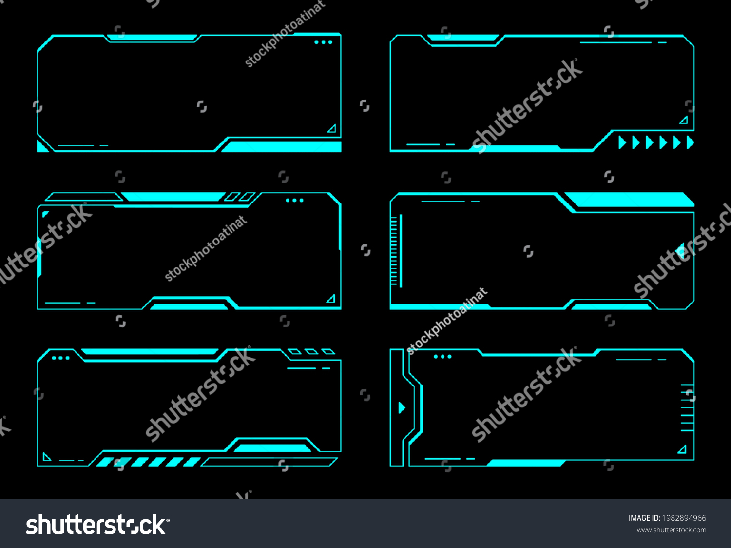 Abstract frames technology futuristic interface hud vector design. _站酷海 ...
