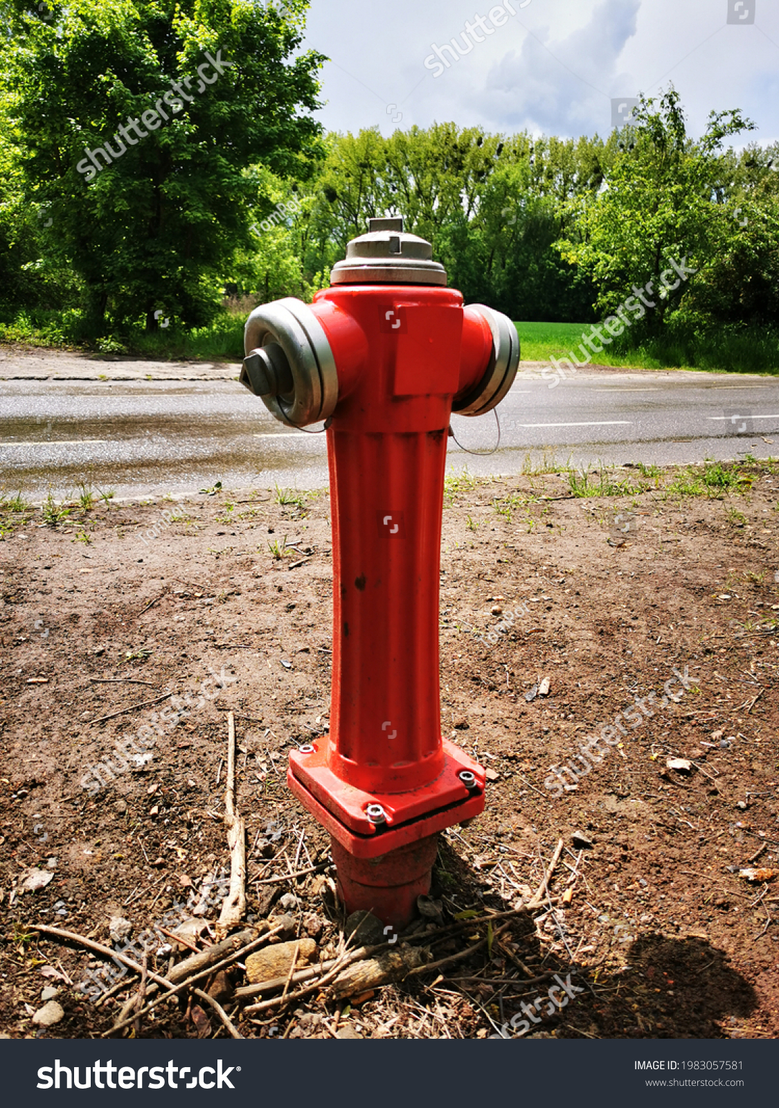 red fire hydrant water source for fire brigades