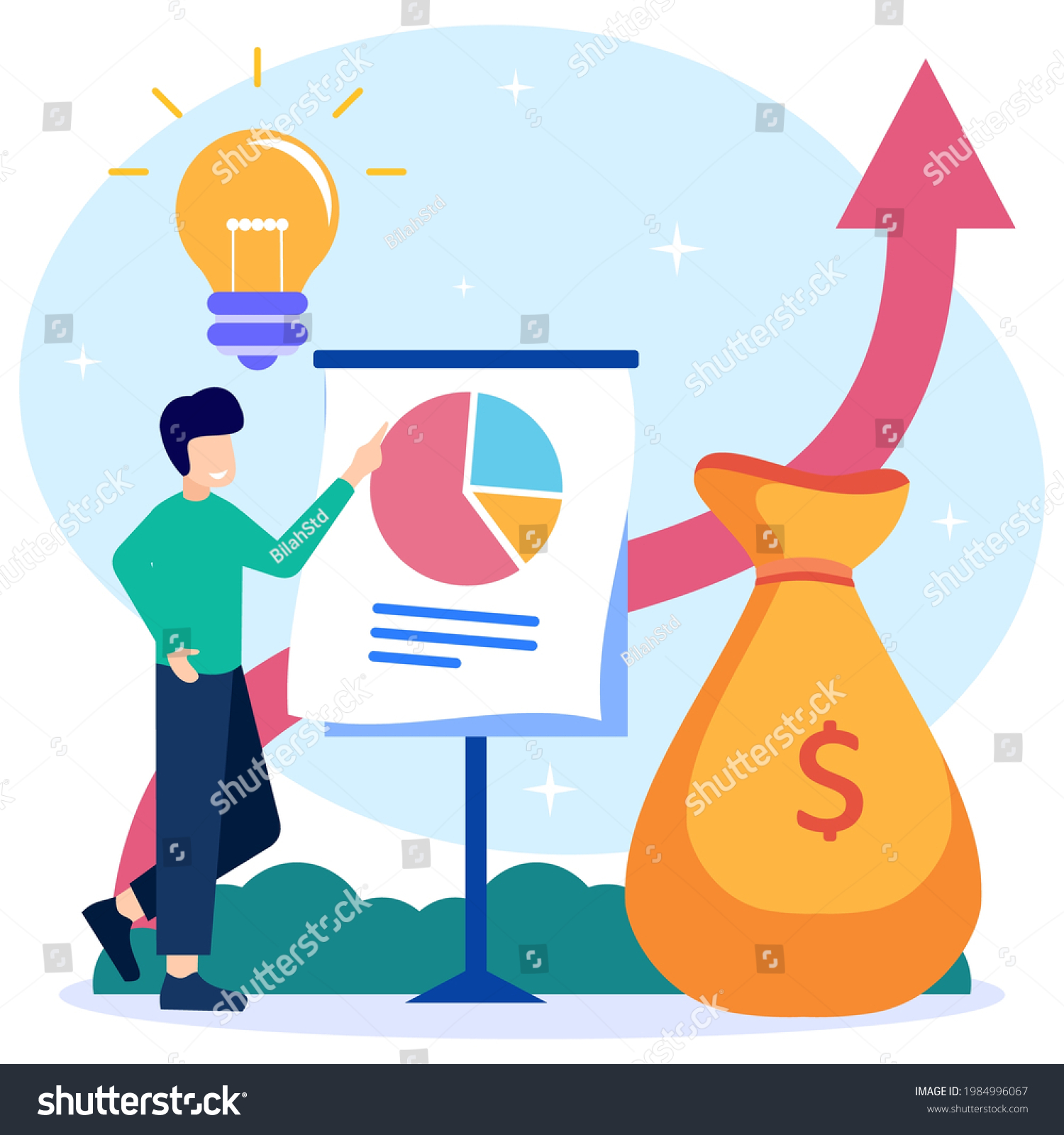 flatstylevectorillustrationrevenueandprofitgrowthasaconceptof