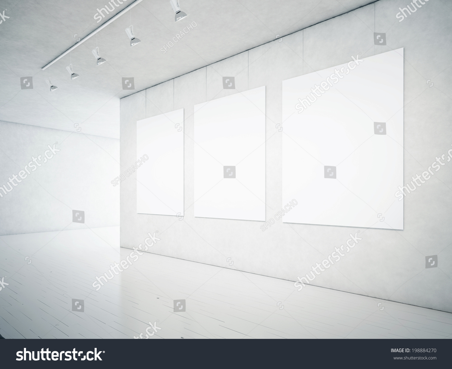 empty white gallery interior
