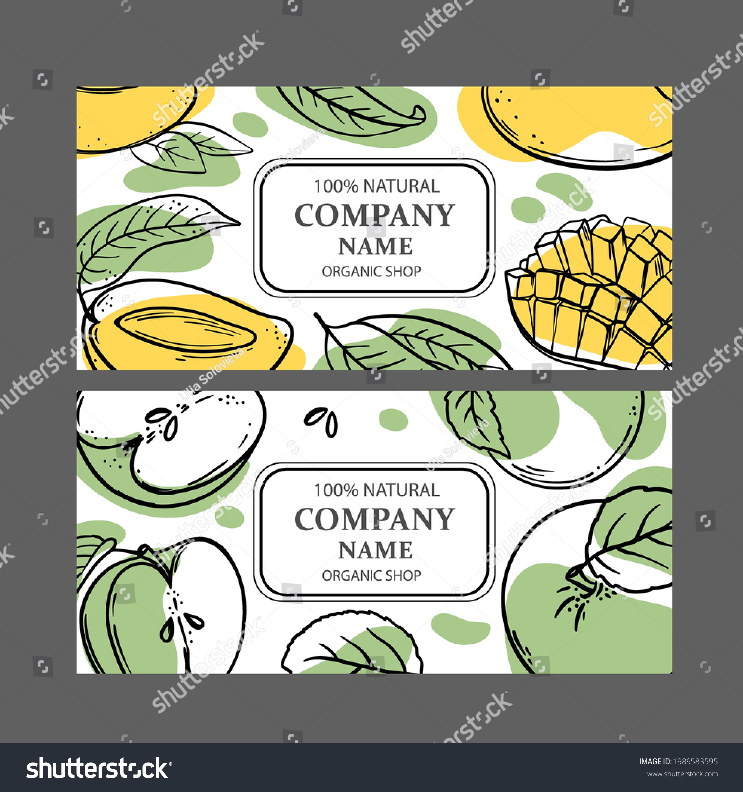 MANGO GREEN APPLE LABELS Design Of Stickers For Shop Of Tropical Organic Natural Fresh Juicy Fruits And Dessert Drinks In Sketch Style Vector Illustration Set