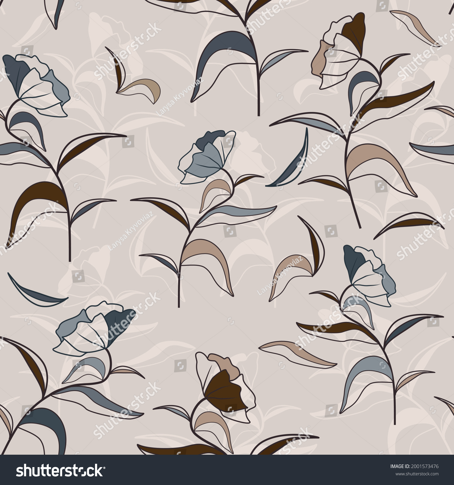 Seamless floral pattern. Endless pattern can be used for ceramic tile  wallpaper  linoleum  web page background 