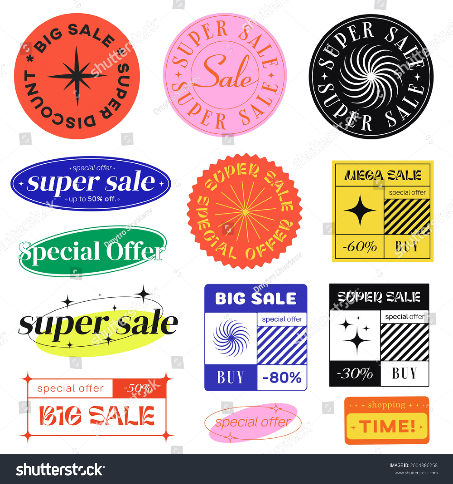 Set Of Sale Stickers Vector Signs. Special Offer Labels. Modern promo elements.