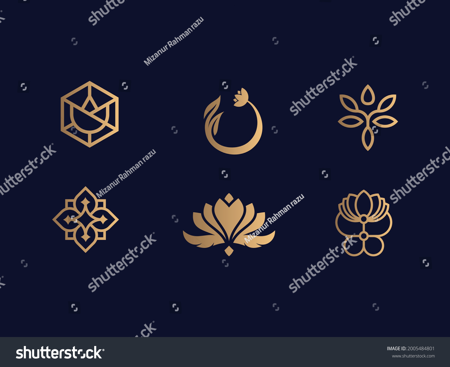 Abstract elegant flower logo icon vector design. Universal creative ...