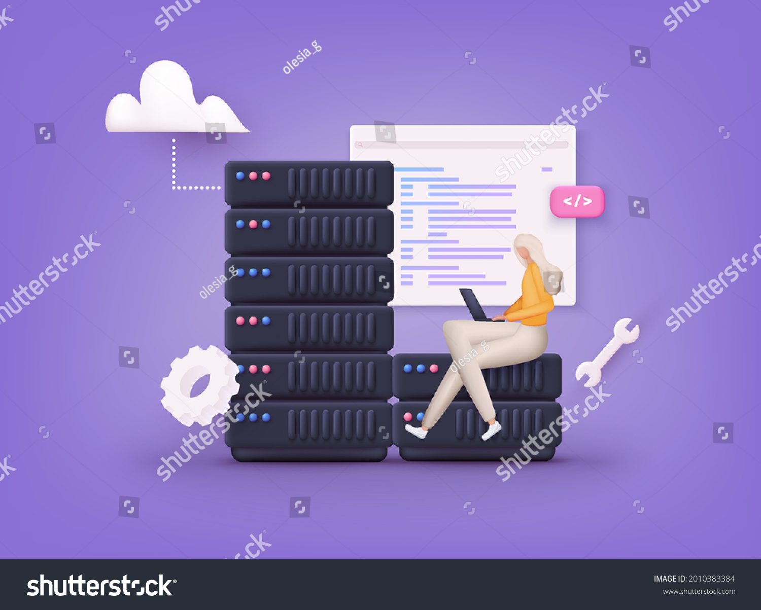 Bid data developer career  big data engineer. Data analytics  dashboard and business finance report. 3D Vector Illustrations.