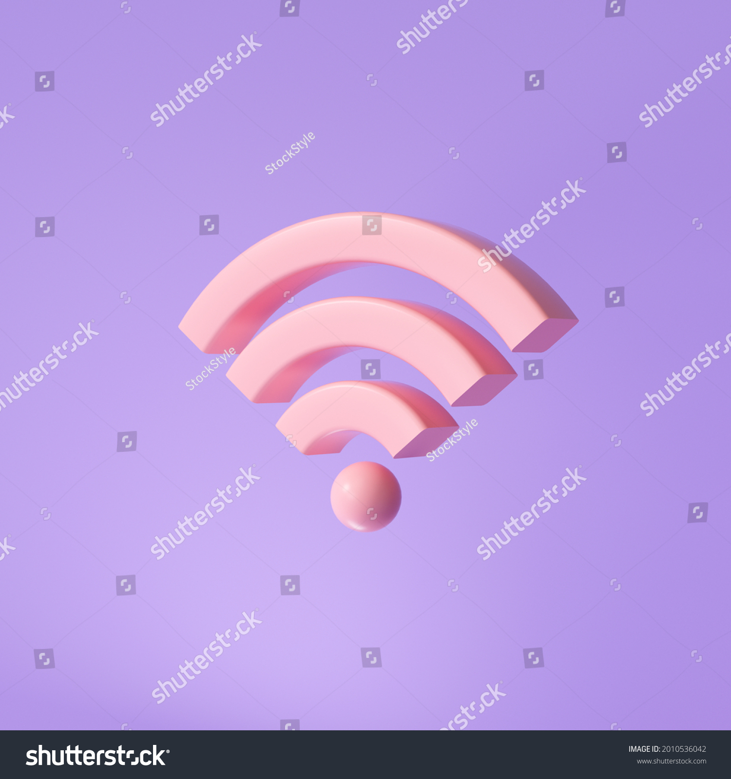 3D Wi-Fi icon design concept. wifi symbol. 3d render illustration.