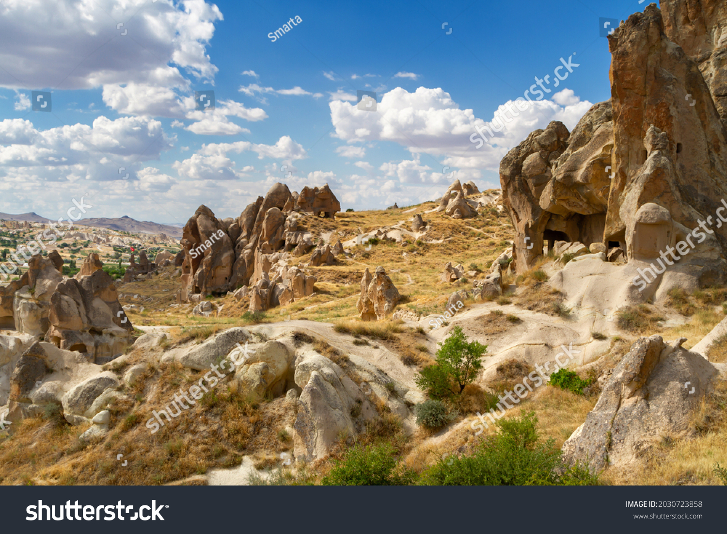 Landscape of the "Sword valley" ("Kiliclar Vadisi") in Cappadocia  Turkey.